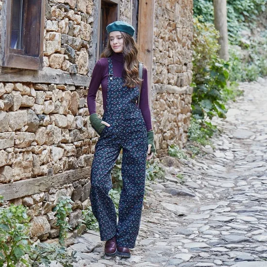 Adjustable Buckle Straps Floral Jumpsuit Pants