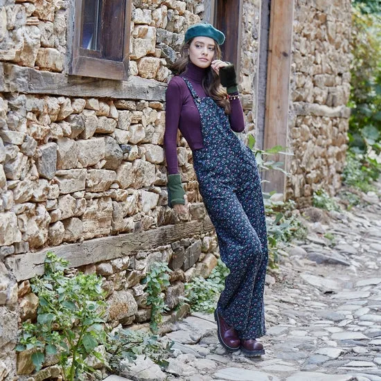 Adjustable Buckle Straps Floral Jumpsuit Pants