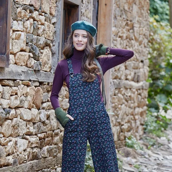 Adjustable Buckle Straps Floral Jumpsuit Pants