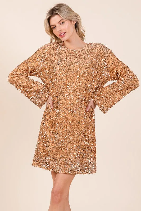 Anastasia Sequin Cocktail Mini Dress