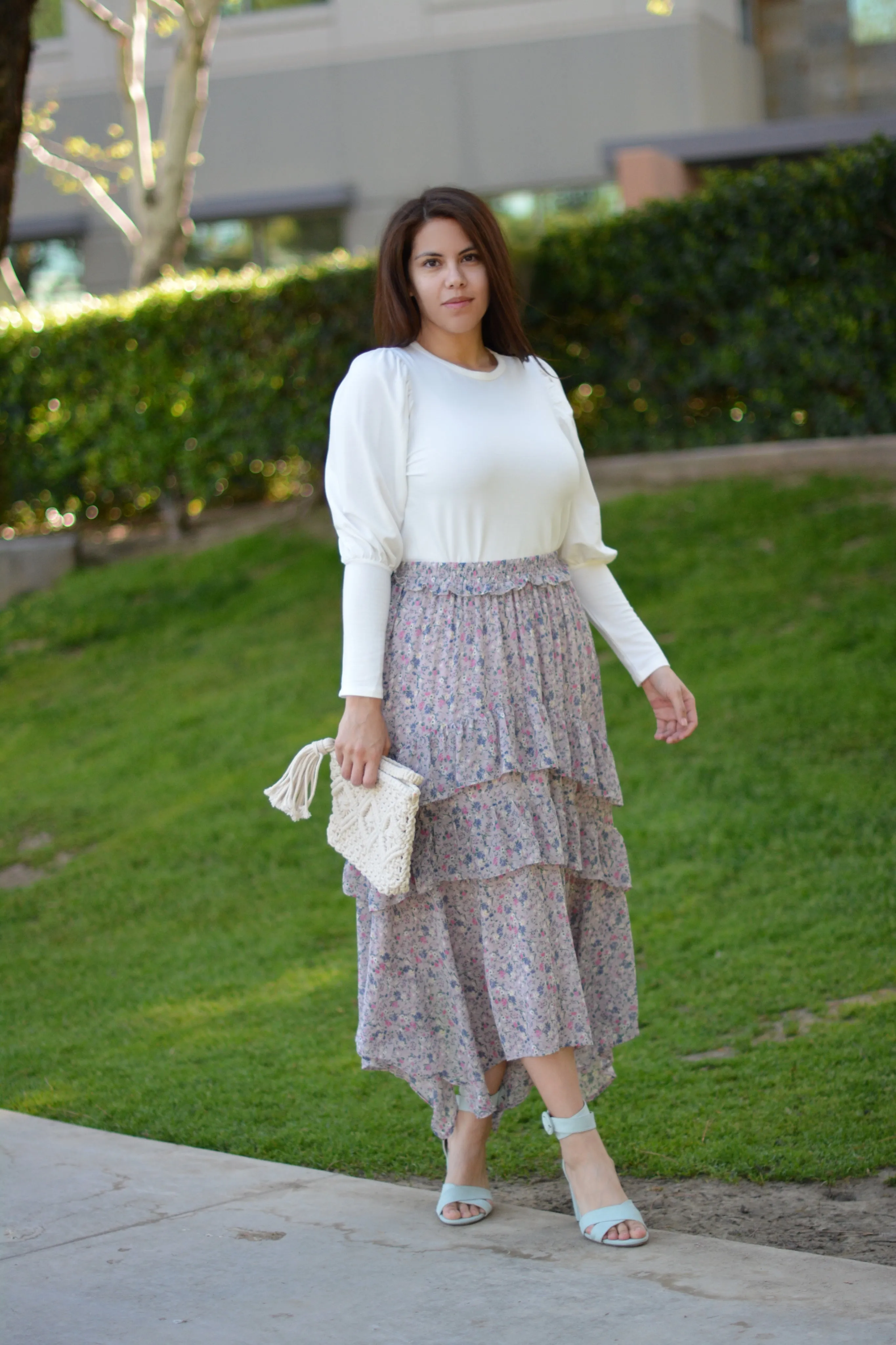 Belinda Lavender Floral Skirt