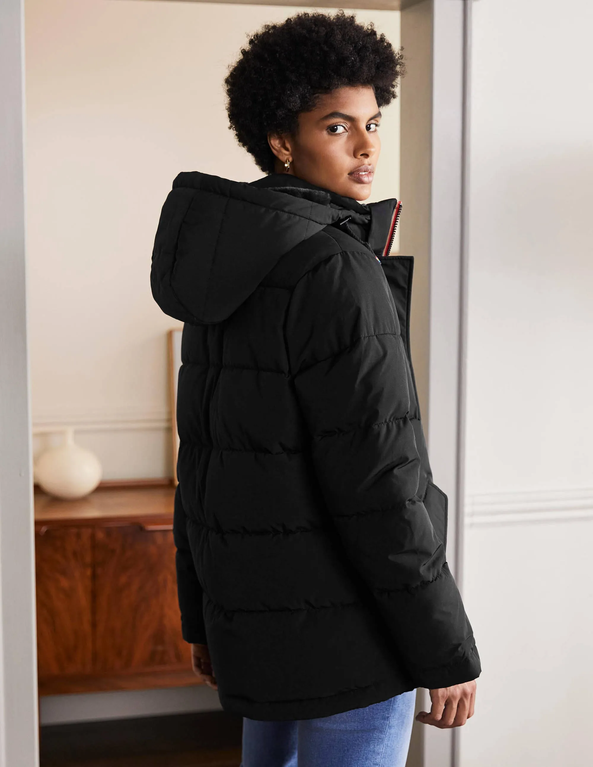 Brecon Puffer Coat-Black
