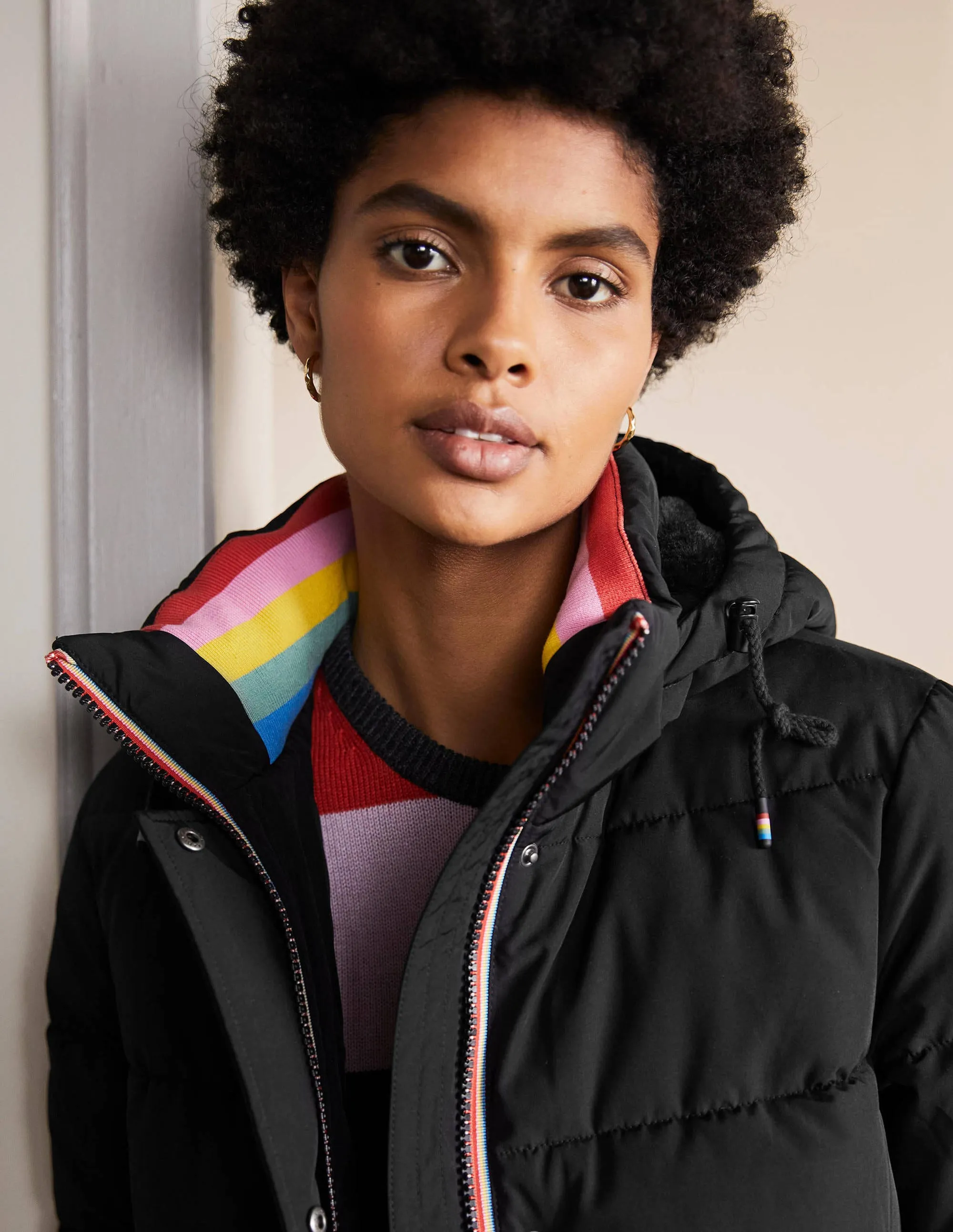 Brecon Puffer Coat-Black