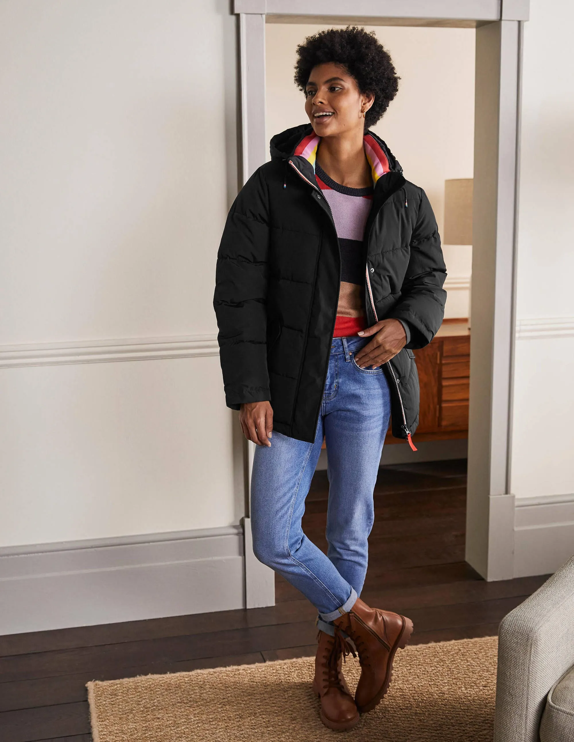 Brecon Puffer Coat-Black