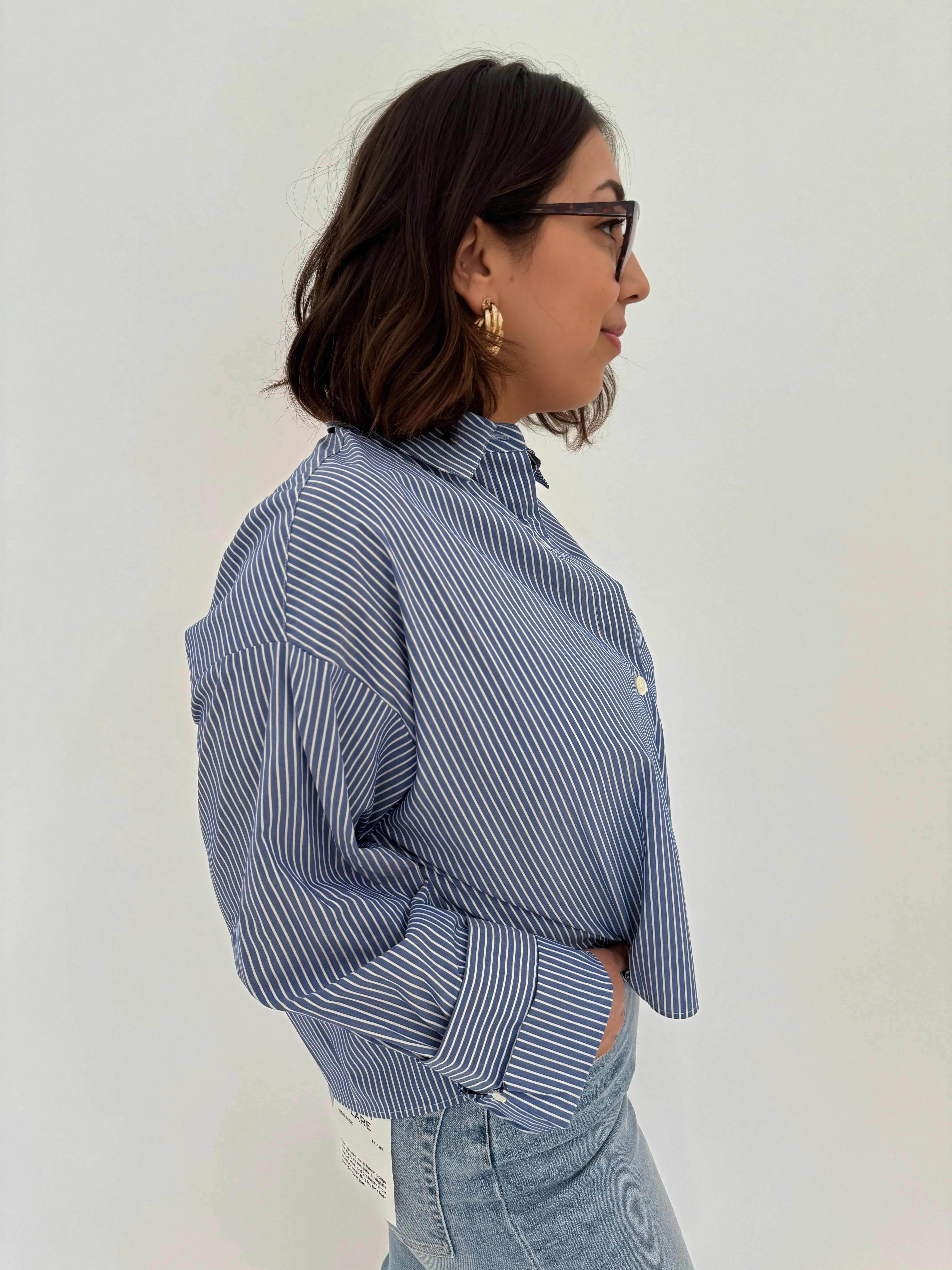 Button Down Stripe Blouse