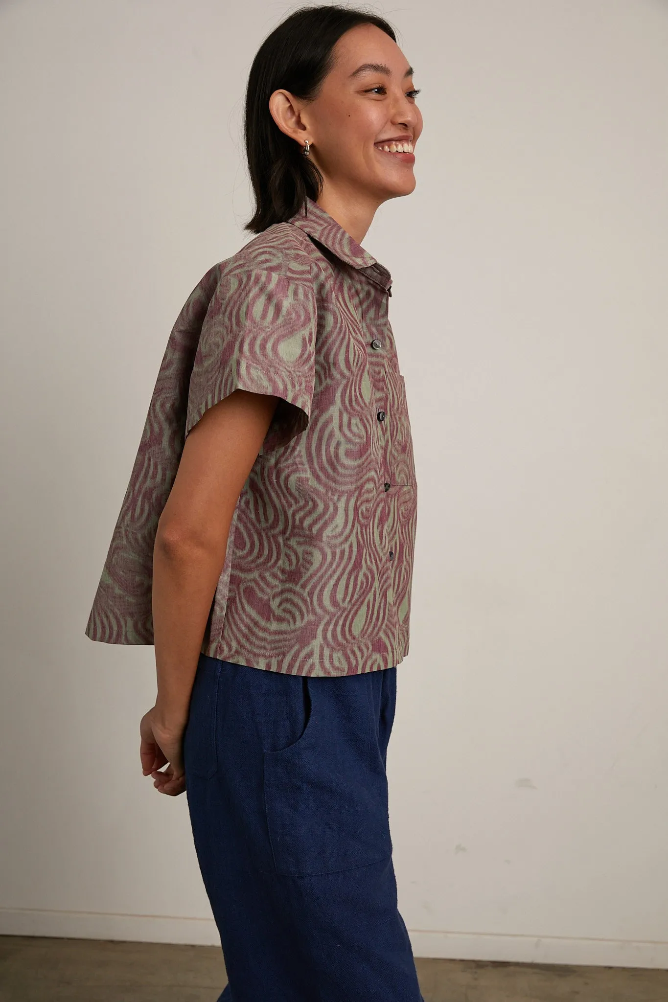 Corso Buttondown - Green/Burgundy Swirl
