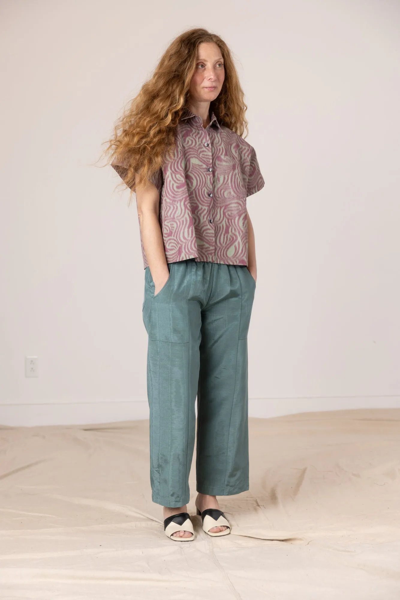 Corso Buttondown - Green/Burgundy Swirl