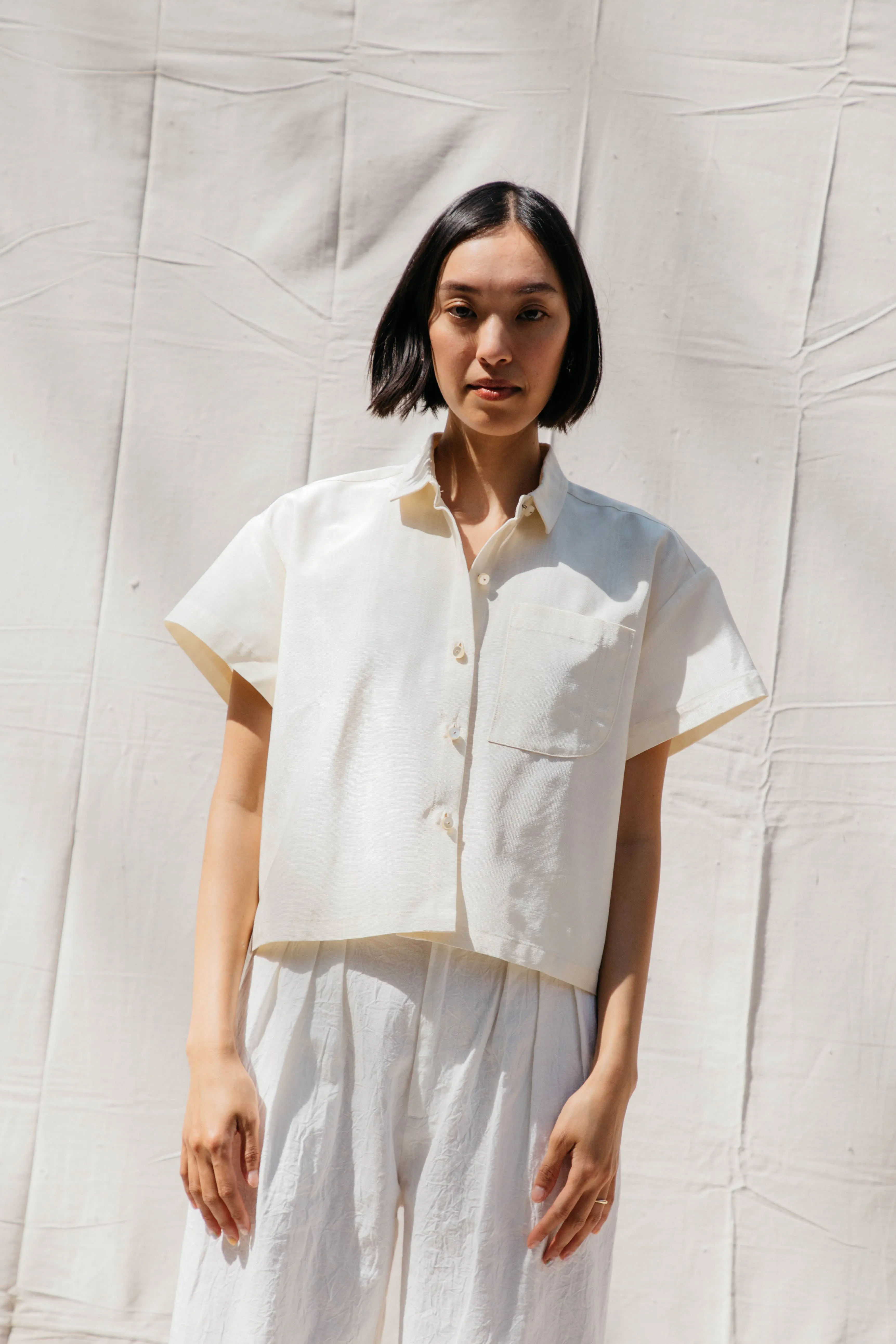 Corso Buttondown - Ivory Moire