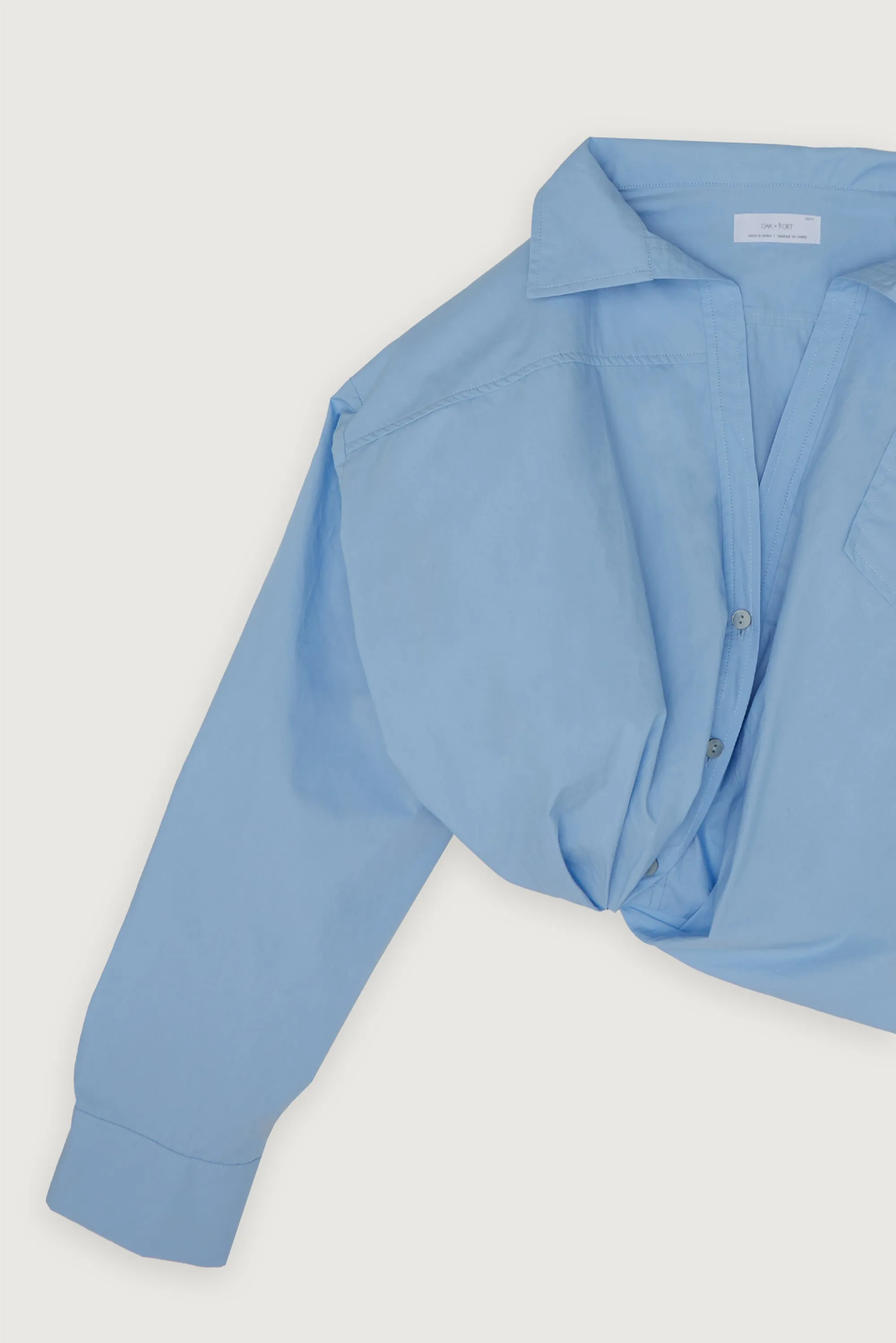 CROPPED BUTTON UP SHIRT
