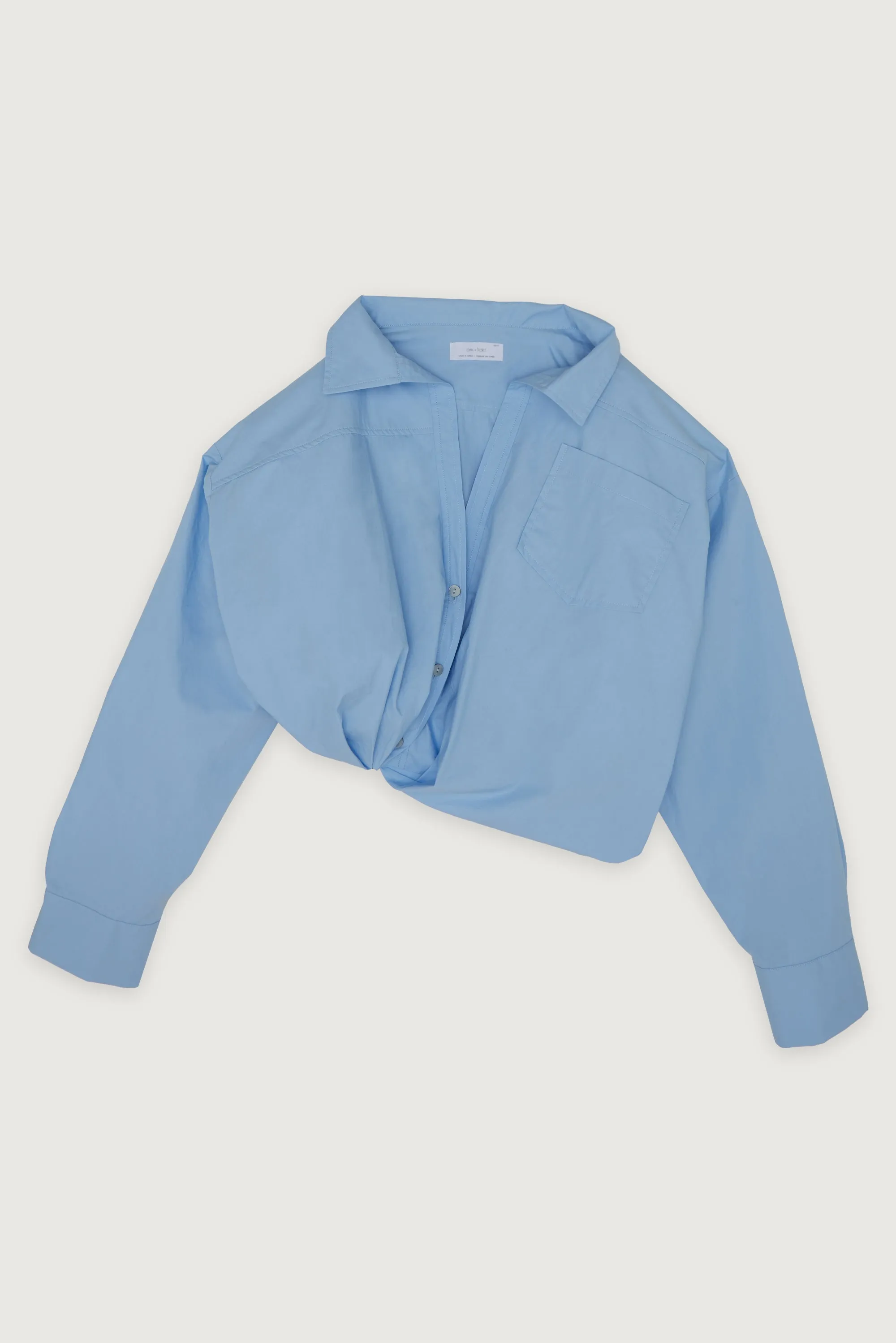 CROPPED BUTTON UP SHIRT
