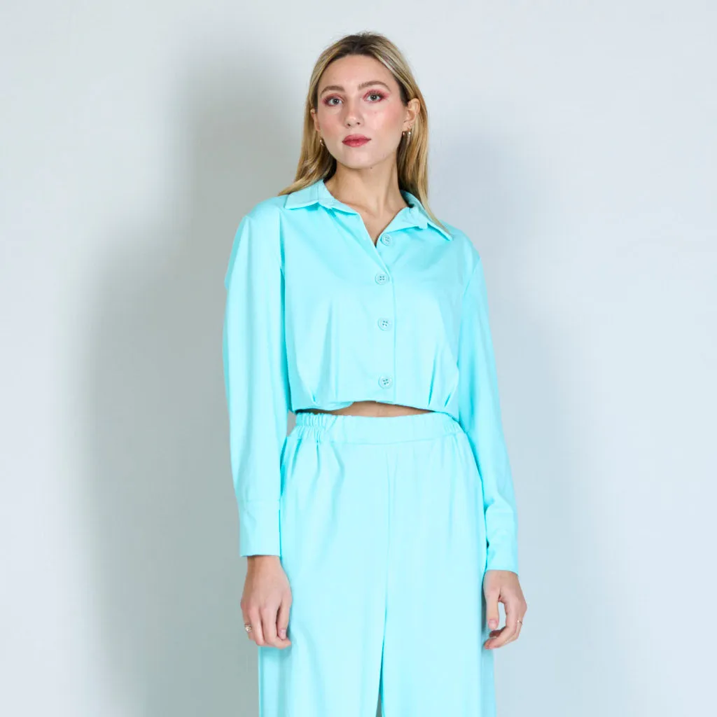 Cropped top longsleeve blouse wholesale
