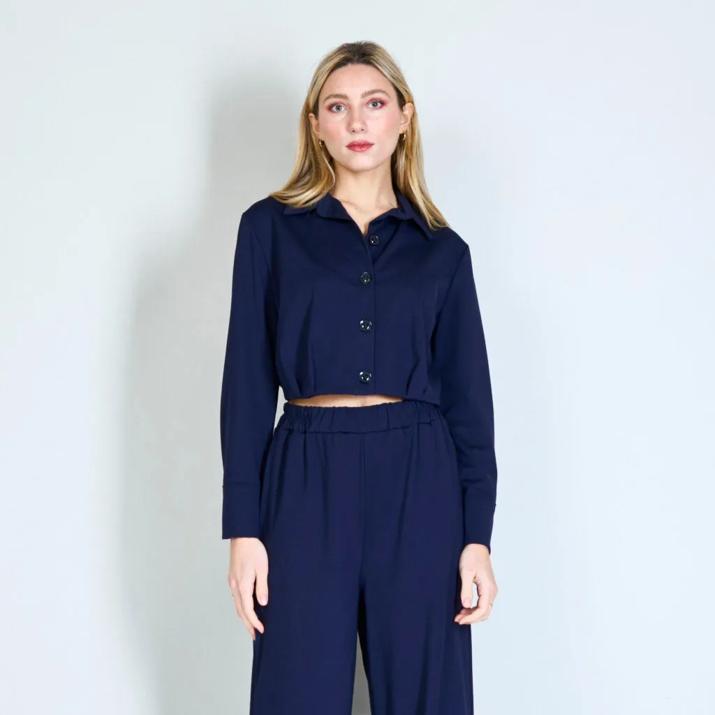 Cropped top longsleeve blouse wholesale