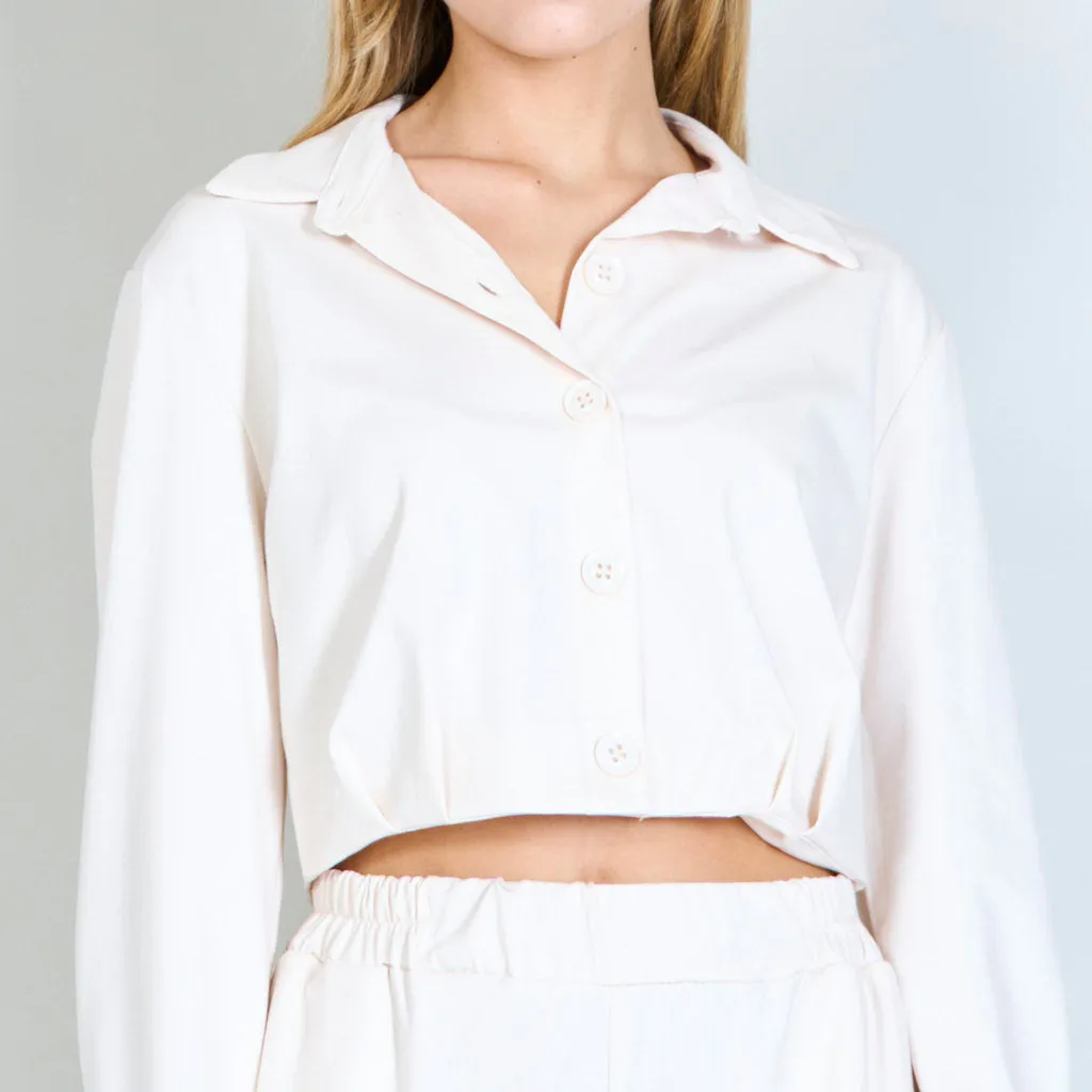 Cropped top longsleeve blouse wholesale