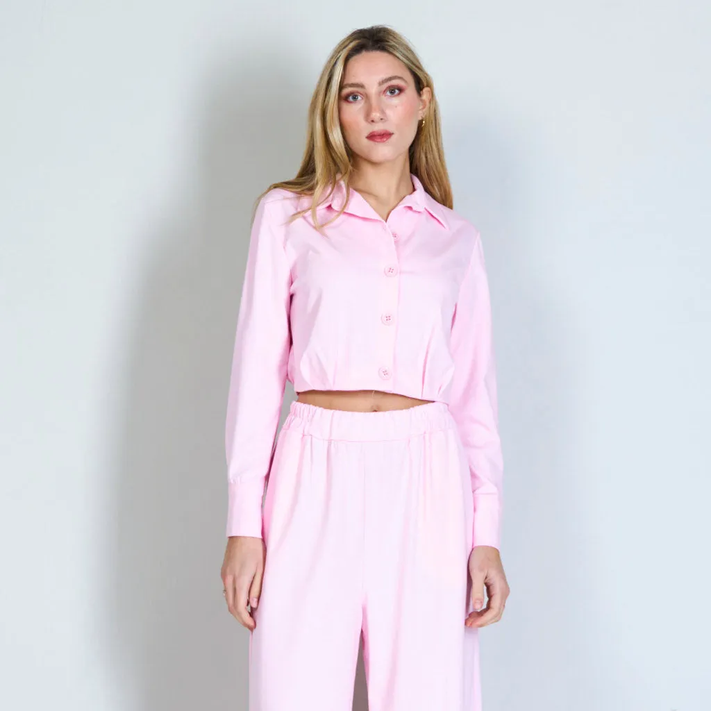 Cropped top longsleeve blouse wholesale