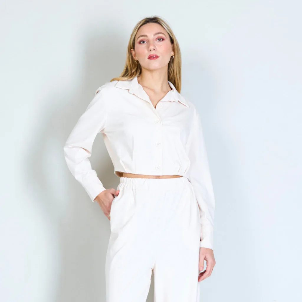 Cropped top longsleeve blouse wholesale
