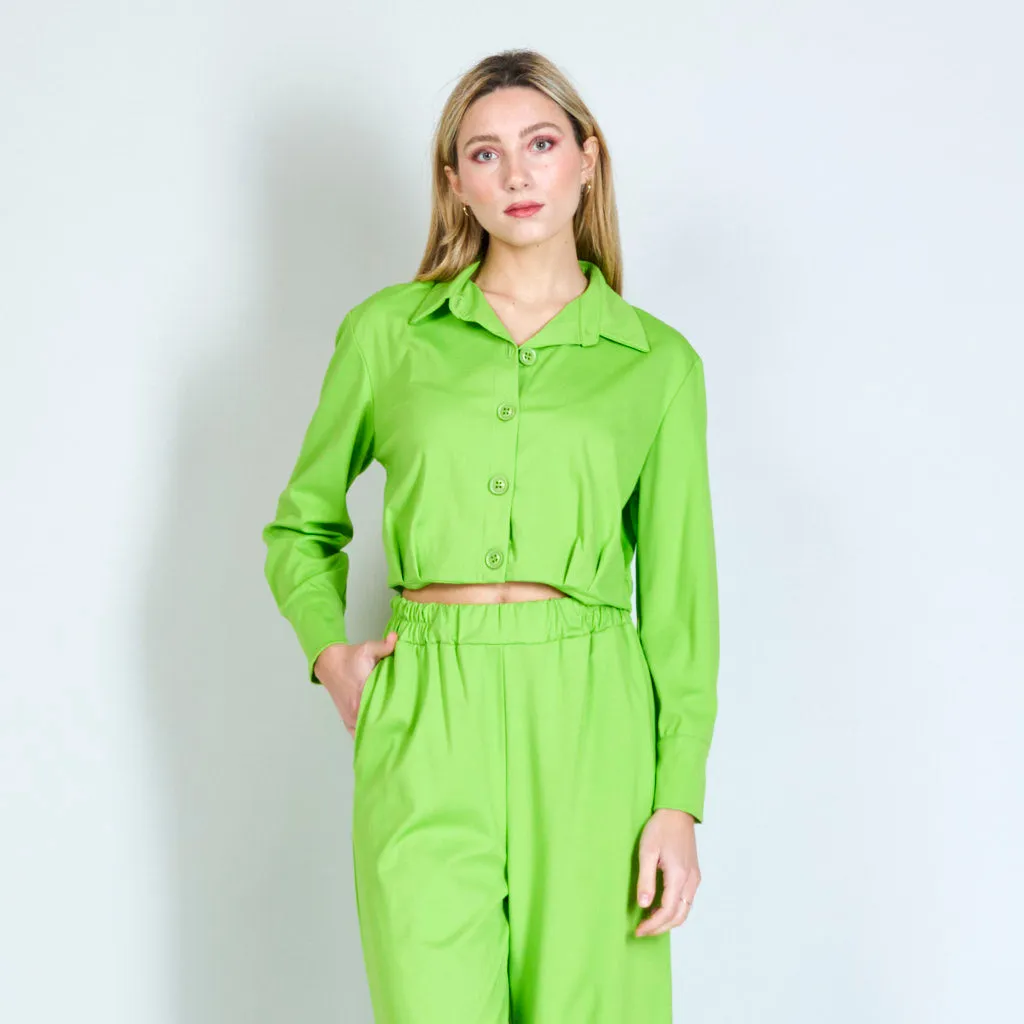 Cropped top longsleeve blouse wholesale