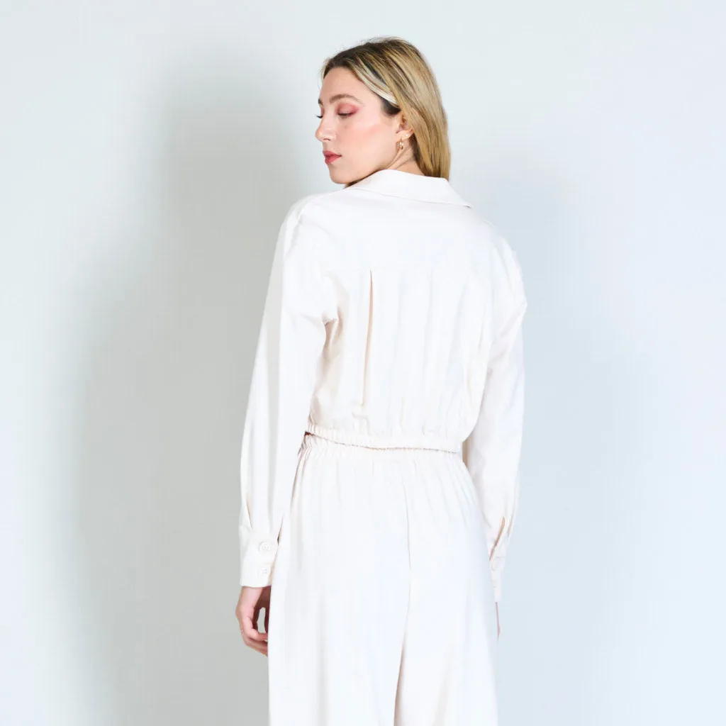 Cropped top longsleeve blouse wholesale