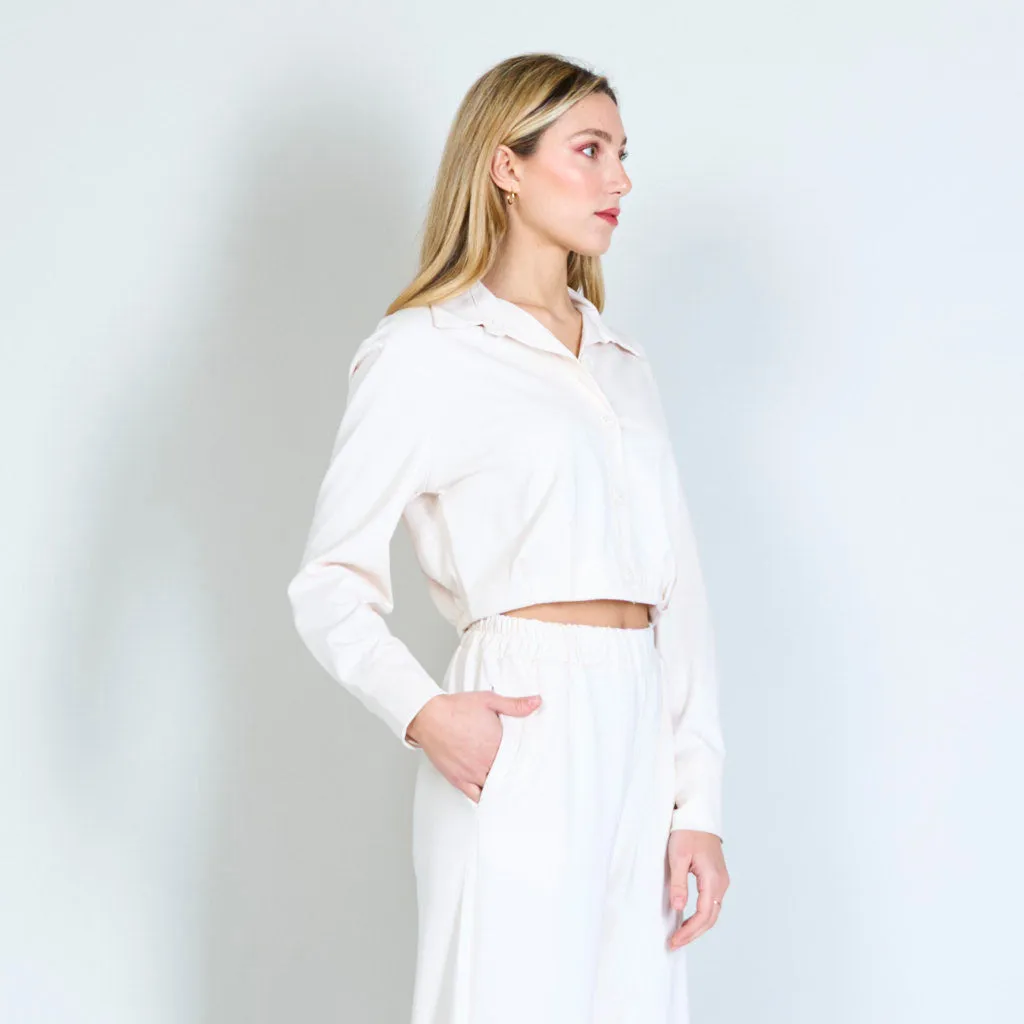 Cropped top longsleeve blouse wholesale