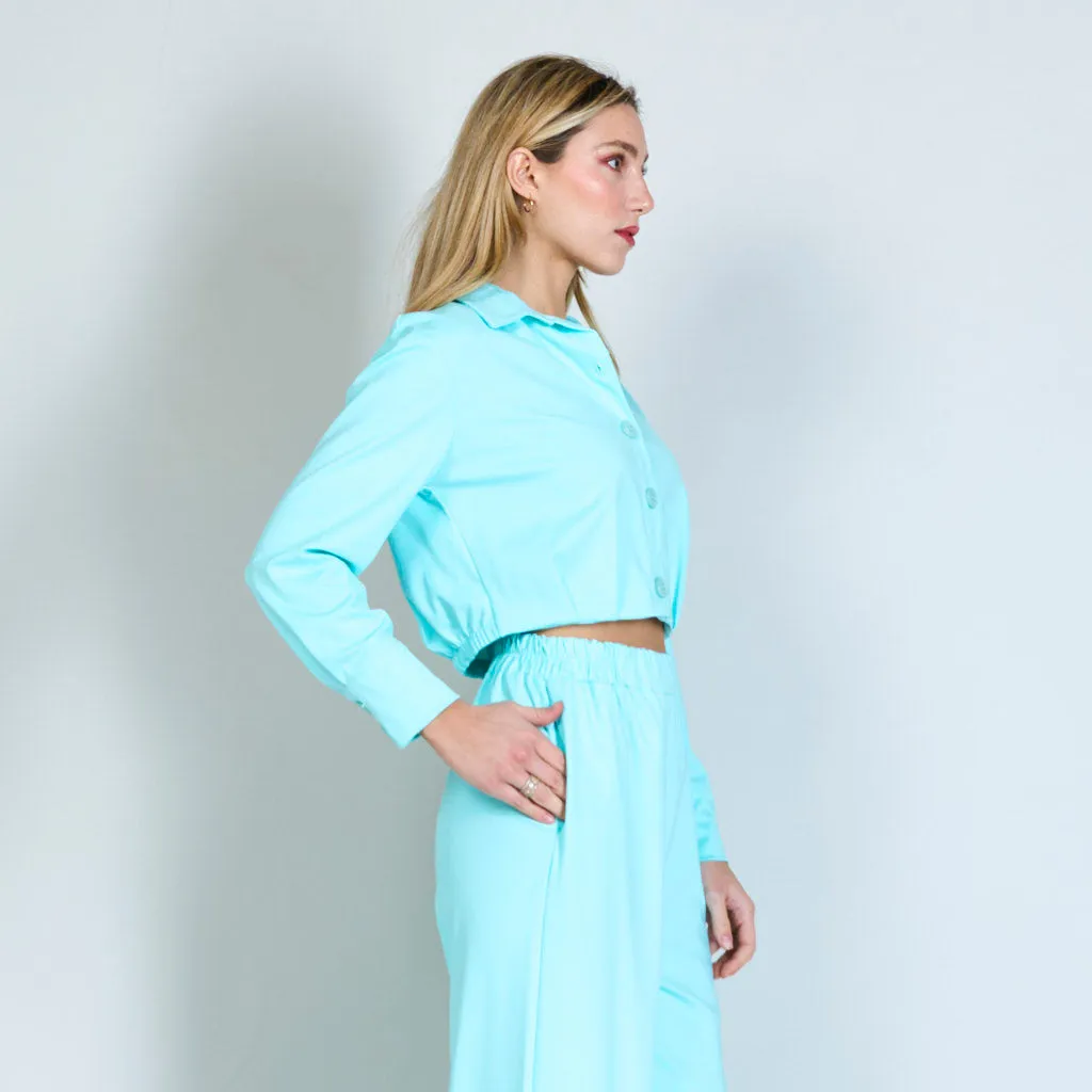 Cropped top longsleeve blouse wholesale