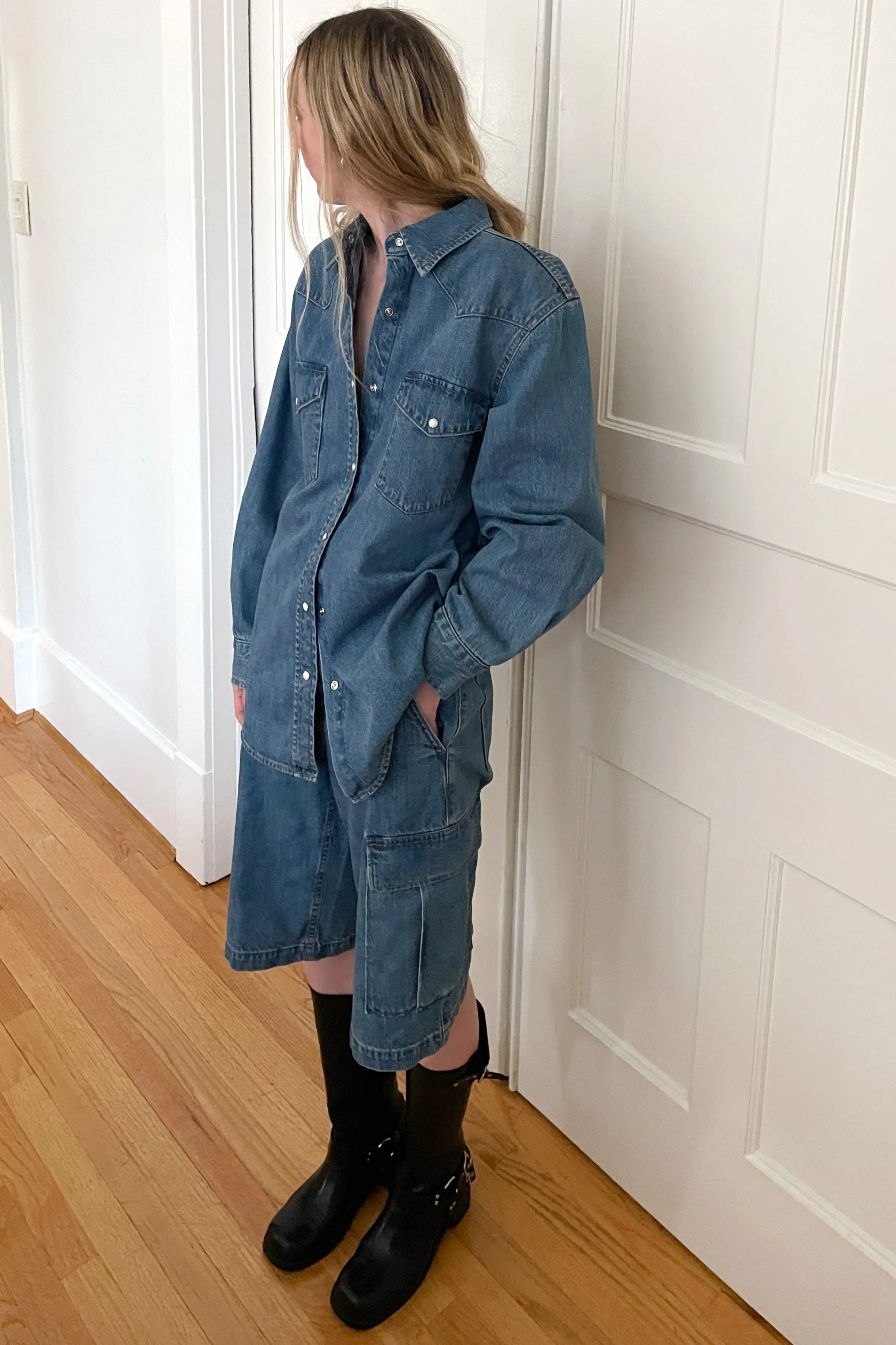 DENIM BUTTON-UP SHIRT