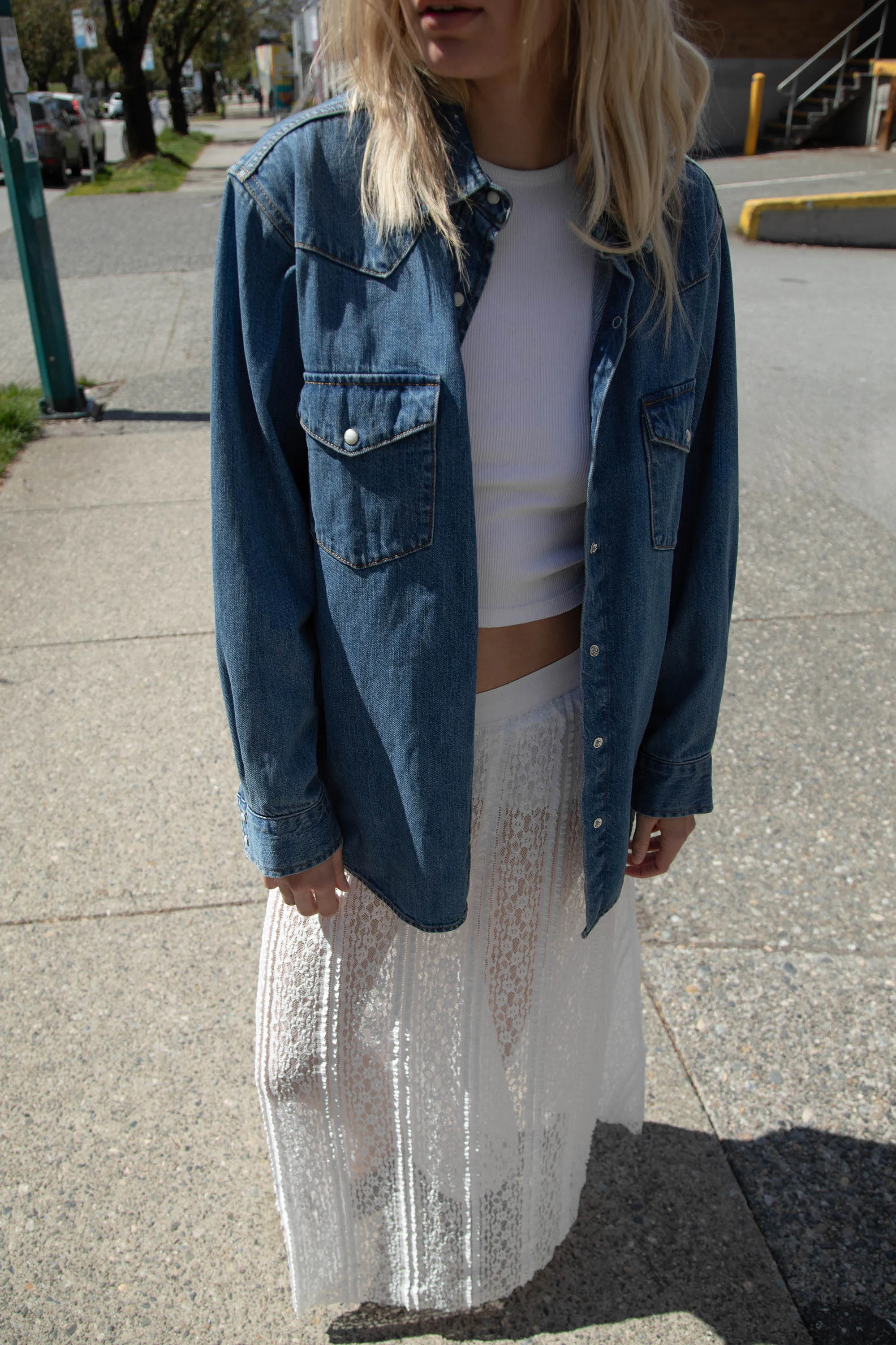DENIM BUTTON-UP SHIRT