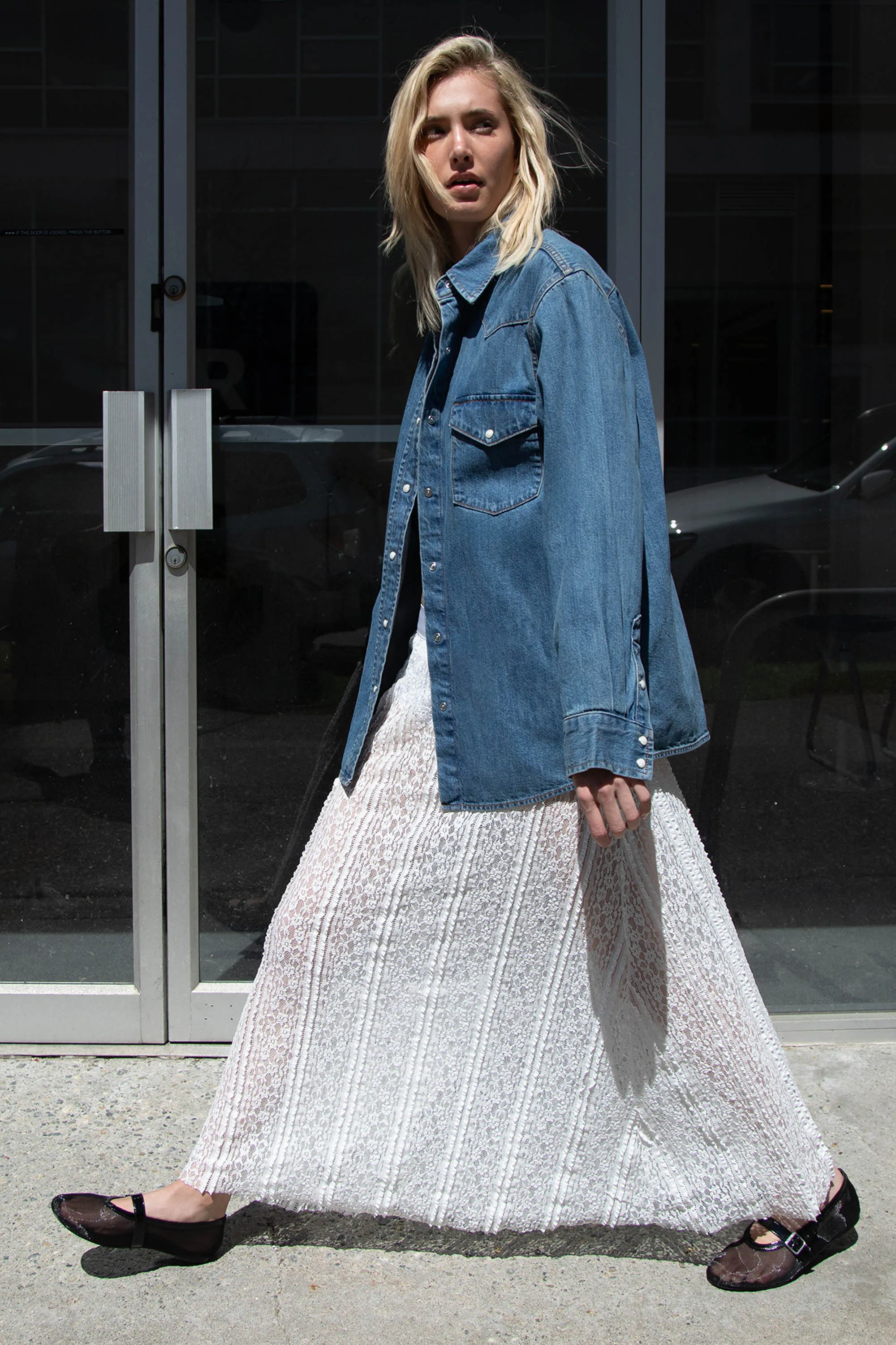 DENIM BUTTON-UP SHIRT