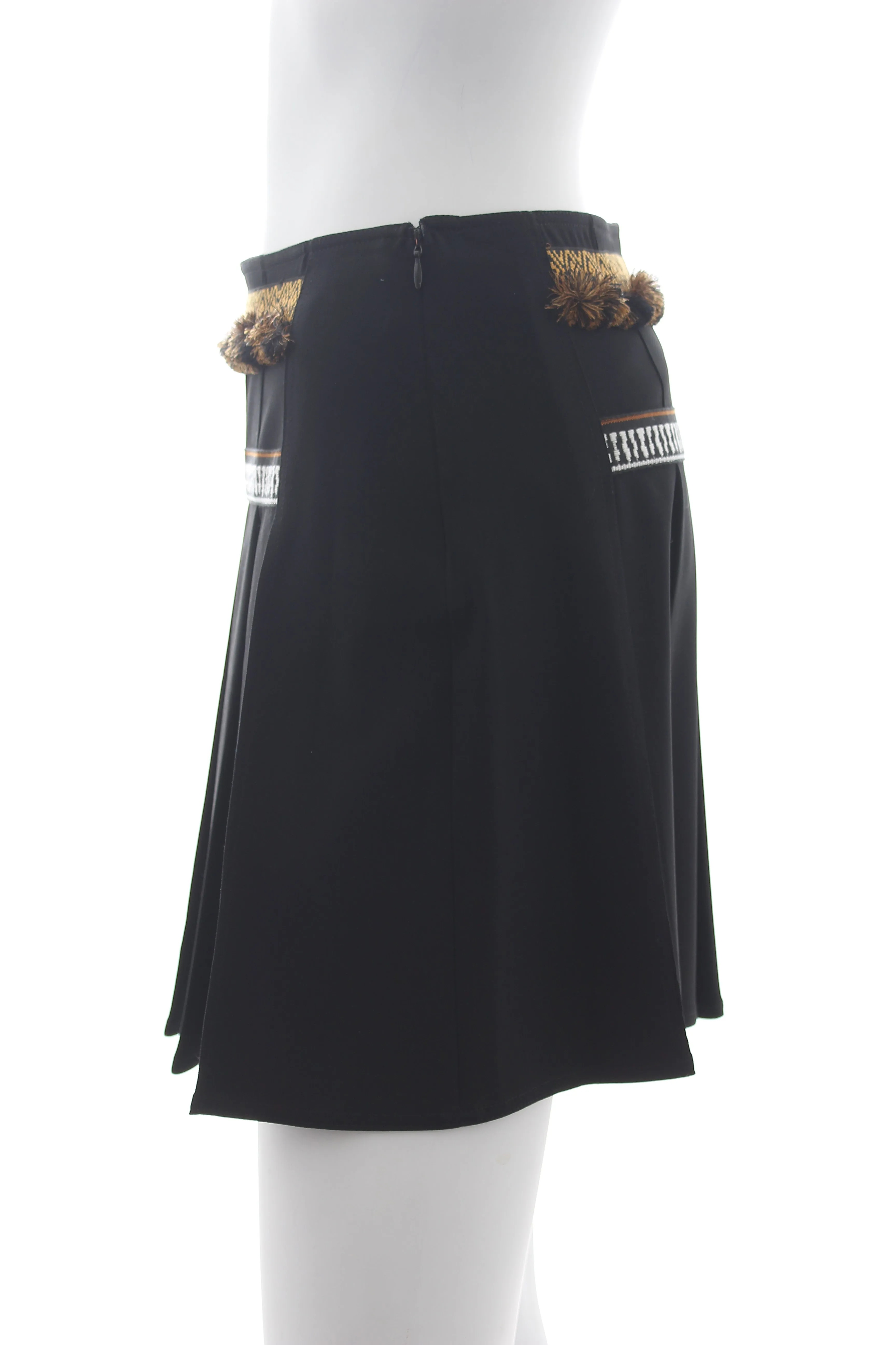 Etro Embroidered Pleated Crepe Mini Skirt