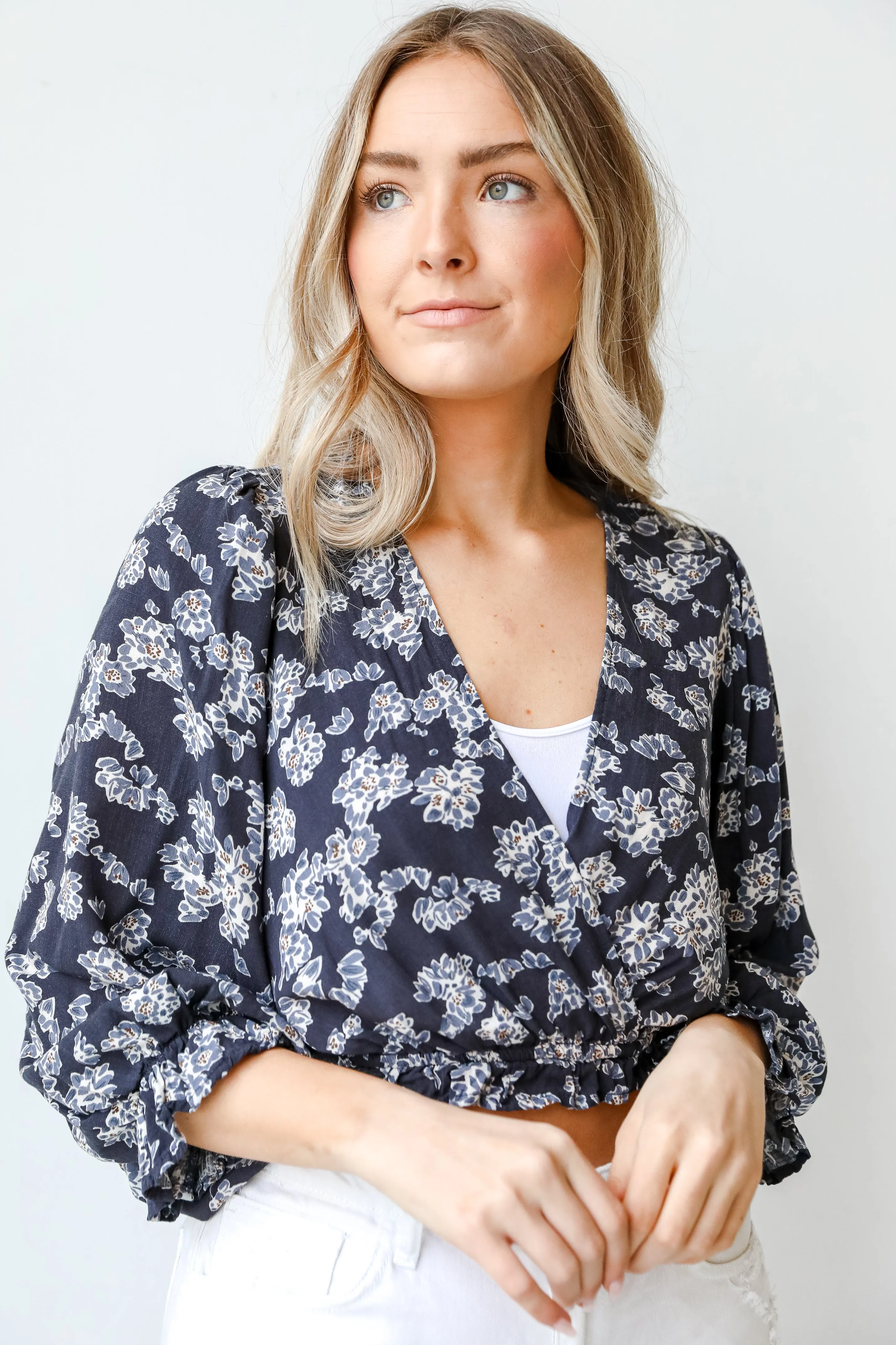 Freshly Picked Floral Cropped Blouse