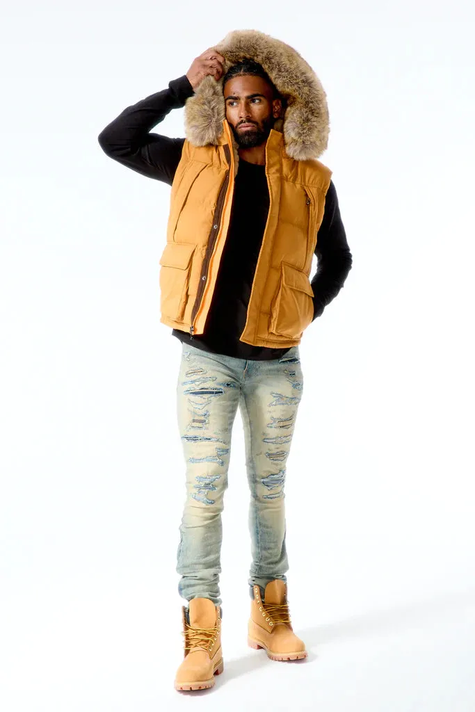 Jordan Craig Men's YUKON FUR LINED PUFFER VEST - Wheat