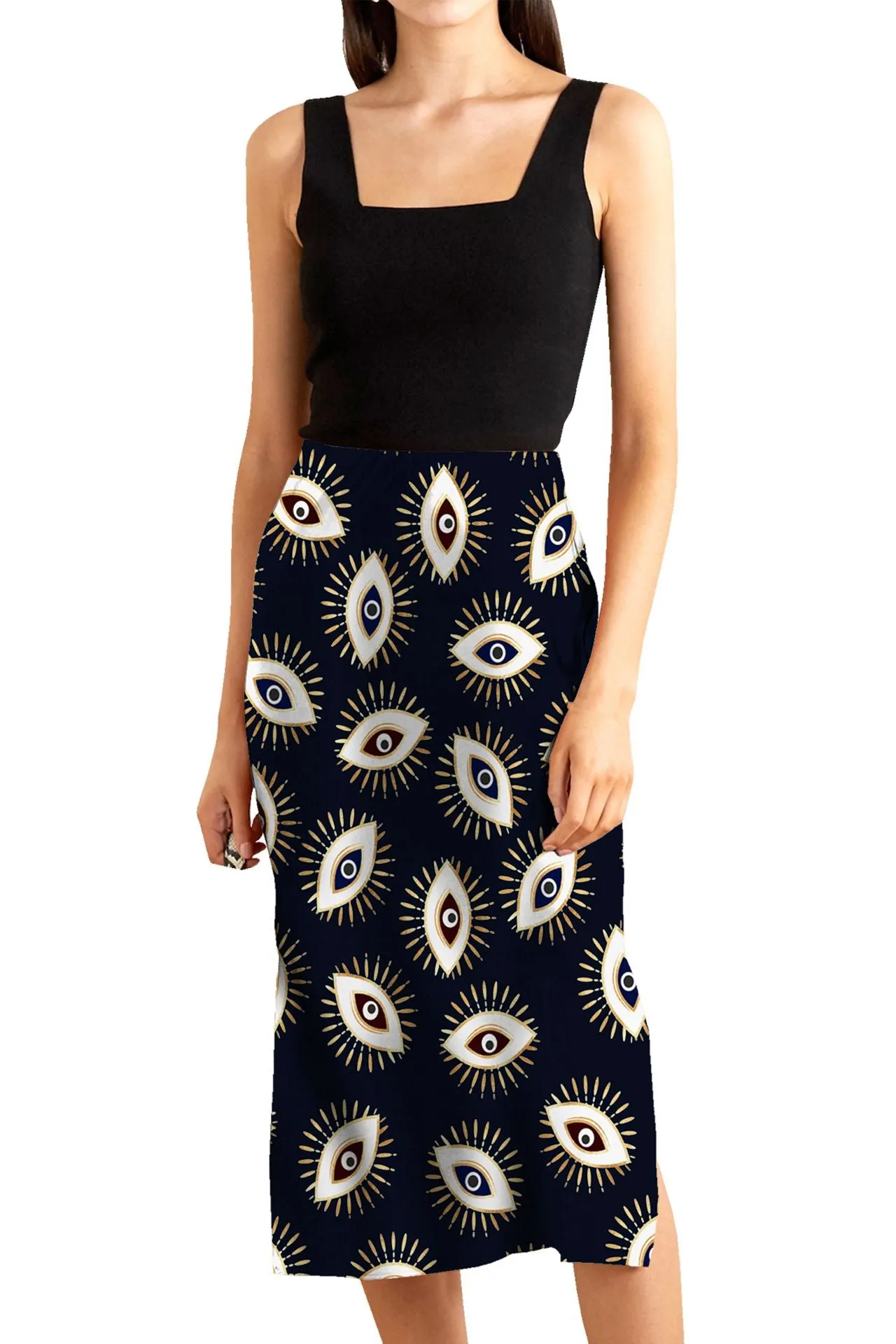 Knee Length Black Skirt