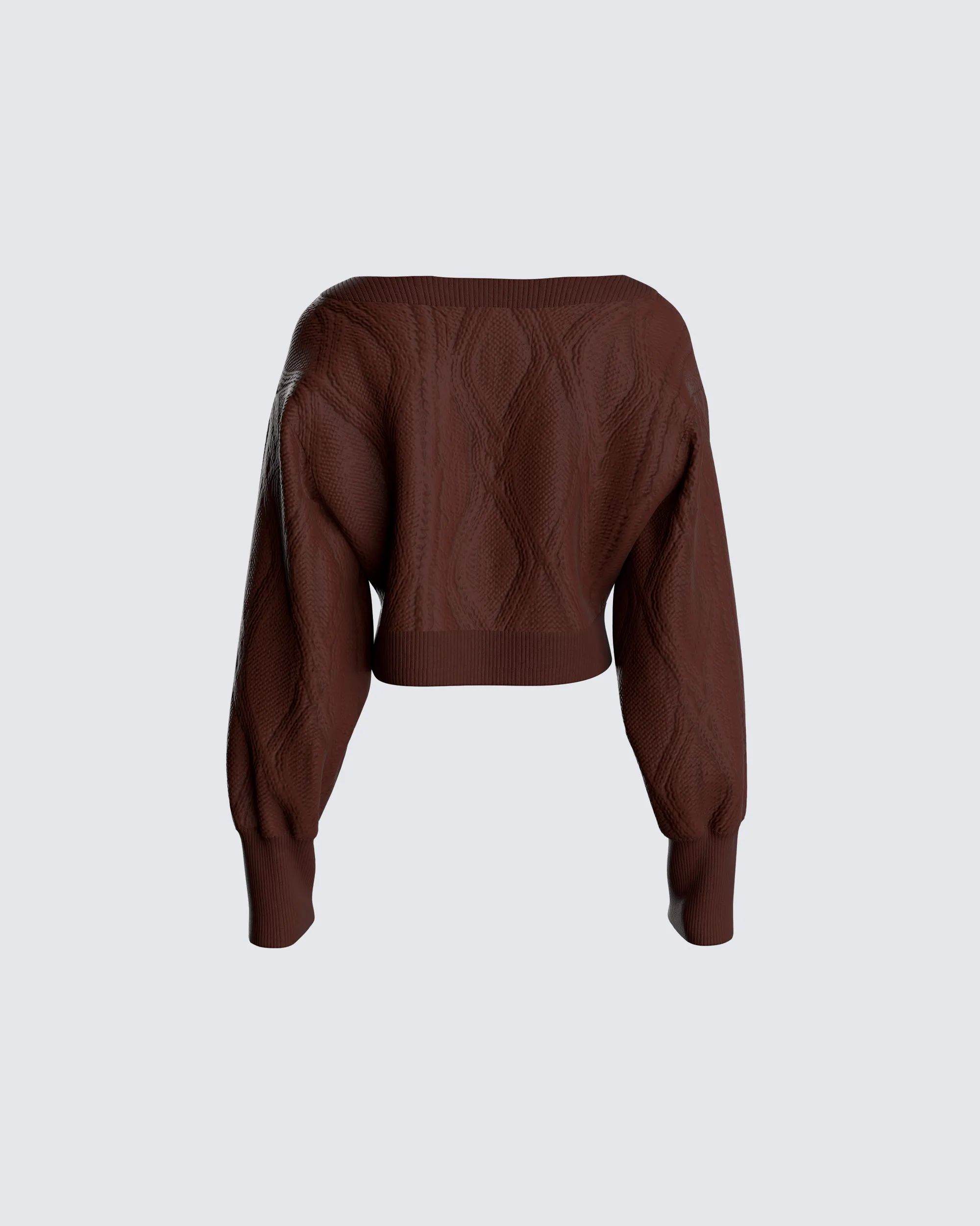 Maggie Brown Cable Knit Cardigan