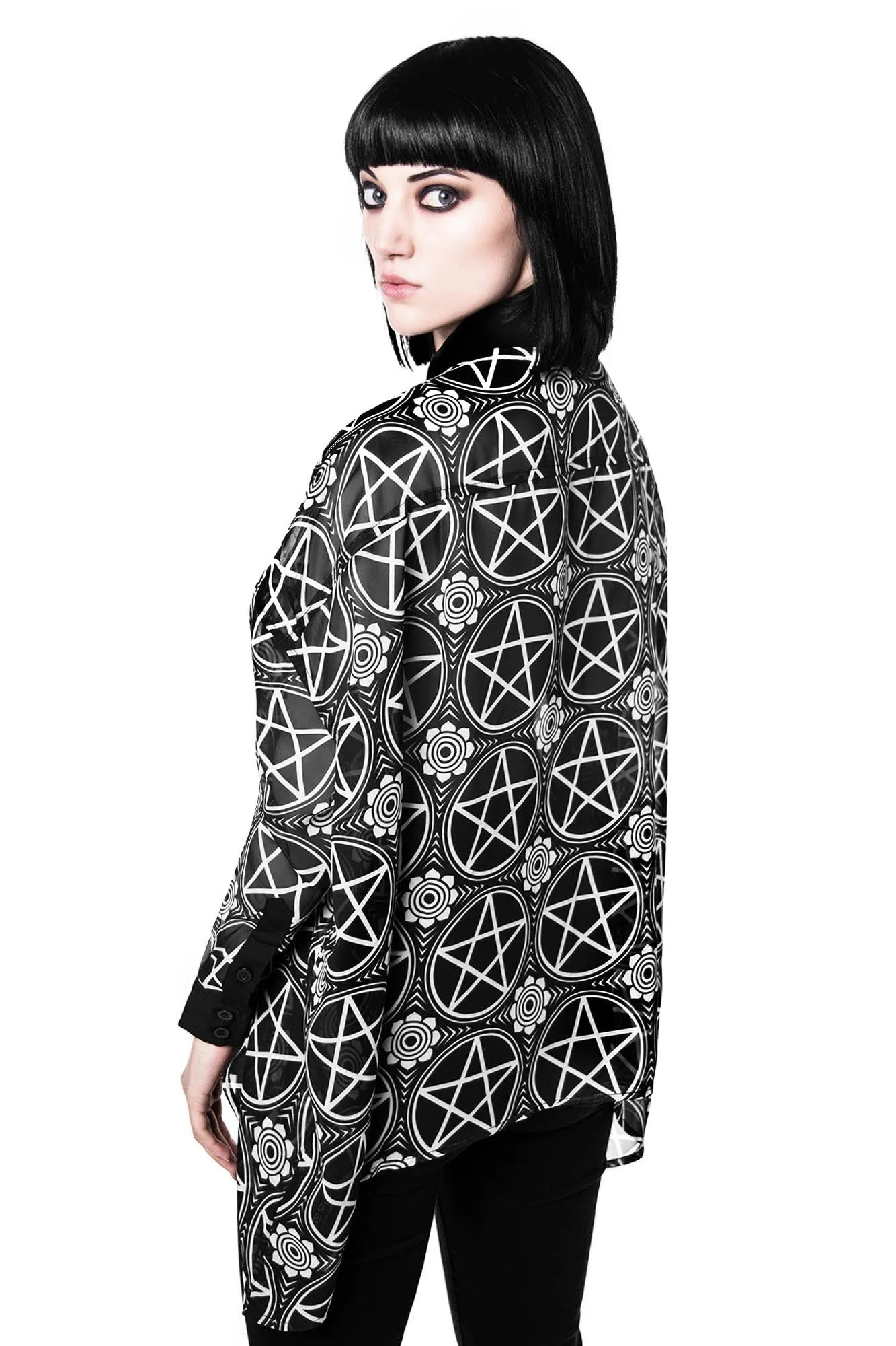 Pentagram Chiffon Shirt [B] - Resurrect