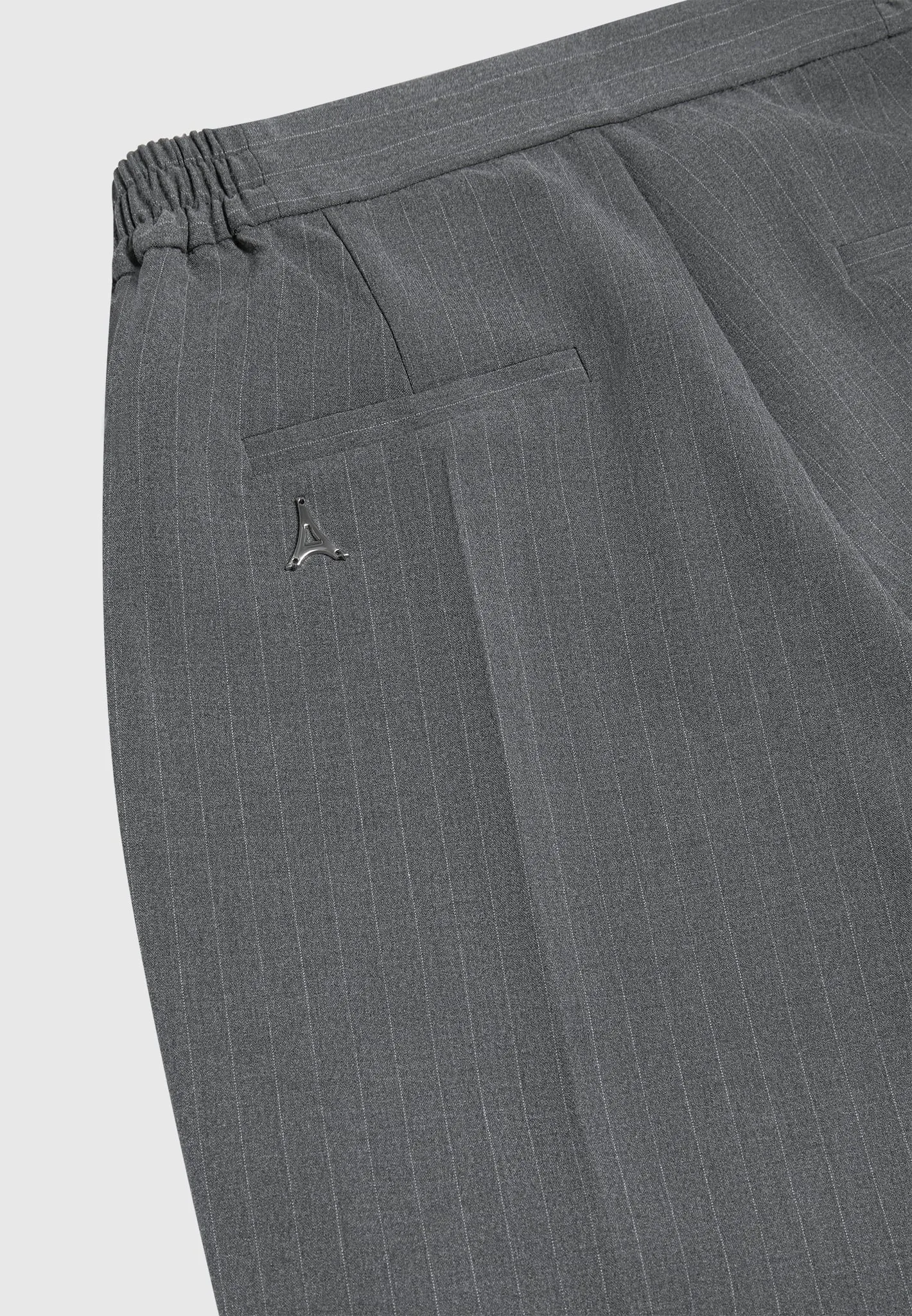 Relaxed Fit Pinstripe Tailored Trousers - Grey