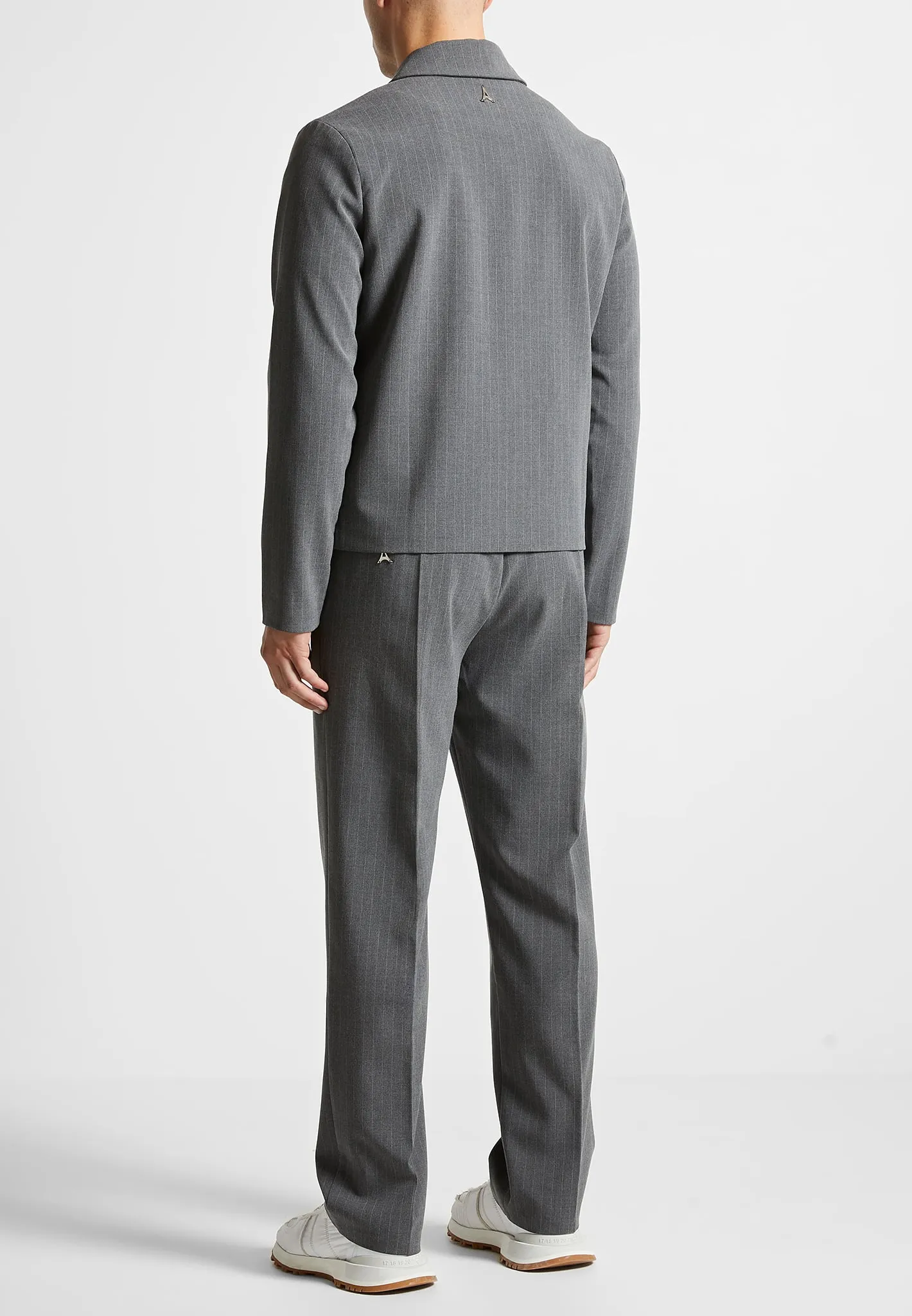 Relaxed Fit Pinstripe Tailored Trousers - Grey