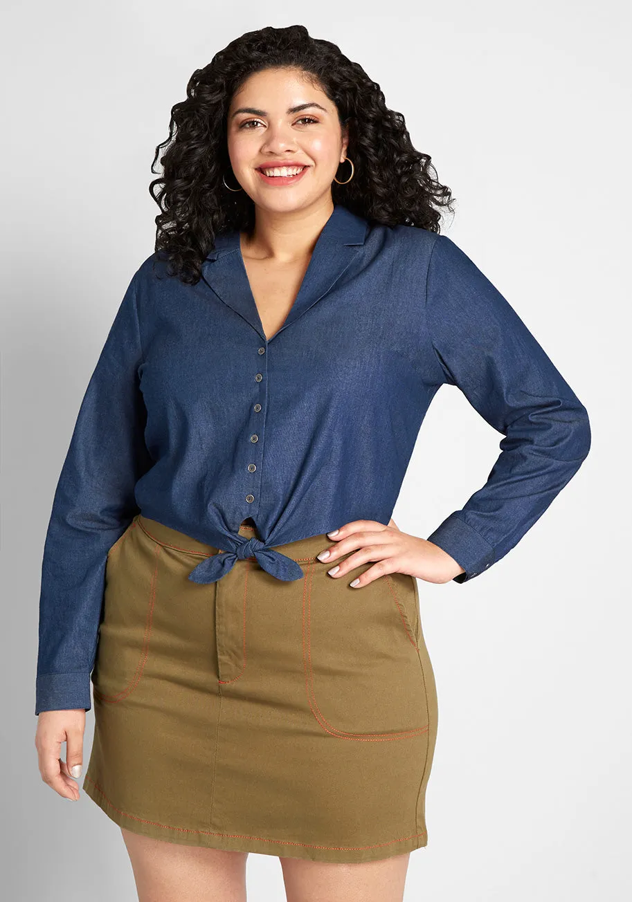Retro Renewal Cropped Blouse