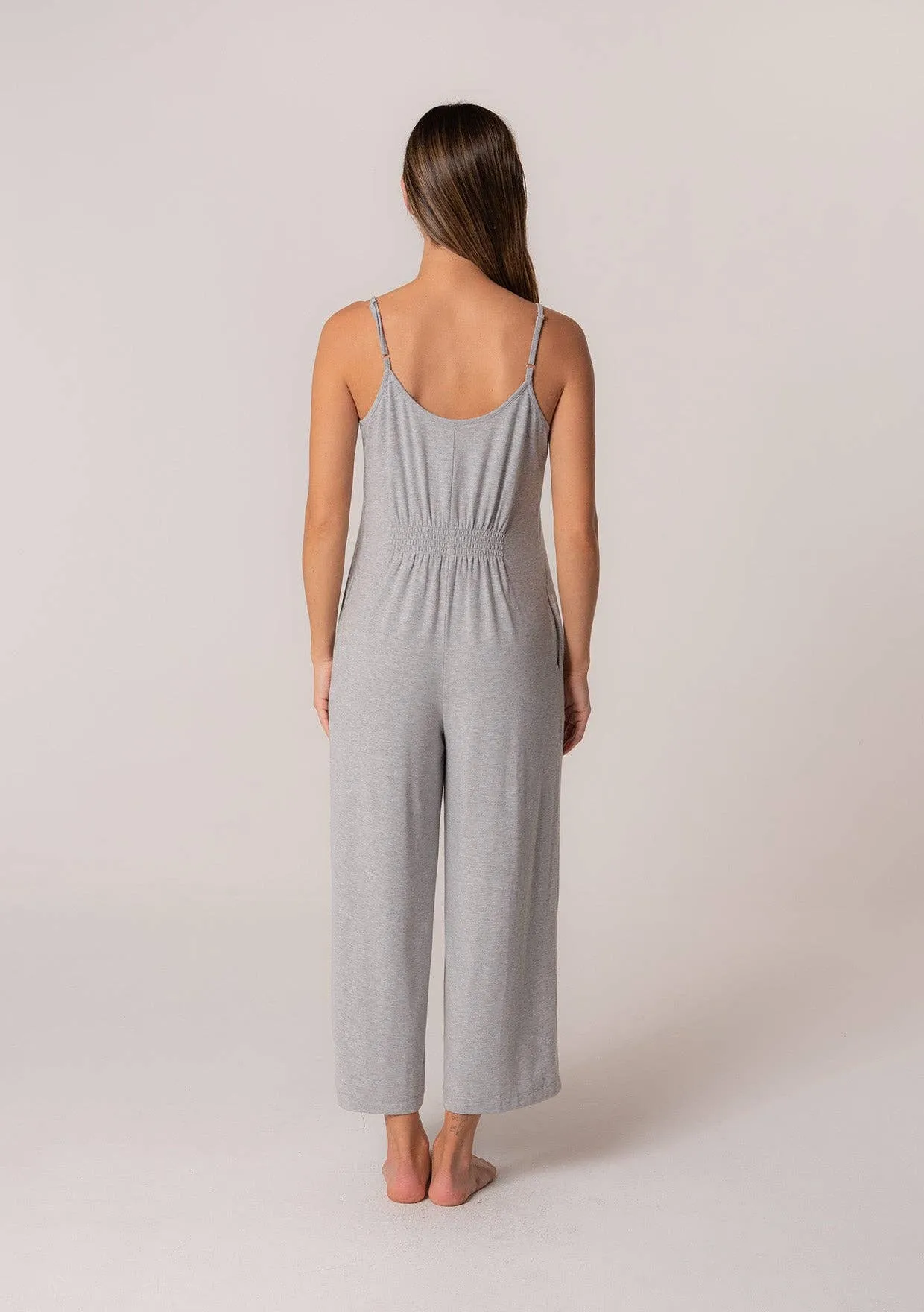 Scoop Neck Wide Leg Midi Jumpsuit