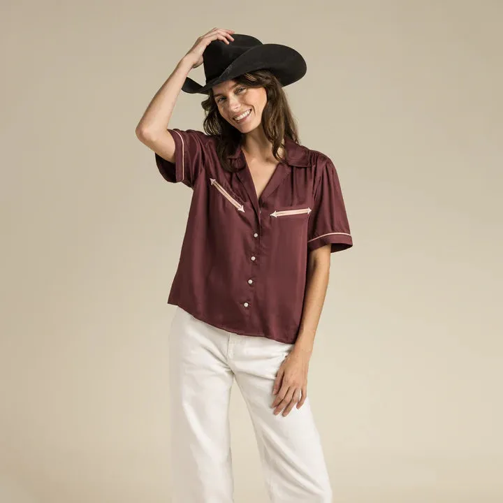 Sendero CHEYENNE WESTERN BLOUSE- ZINFANDEL