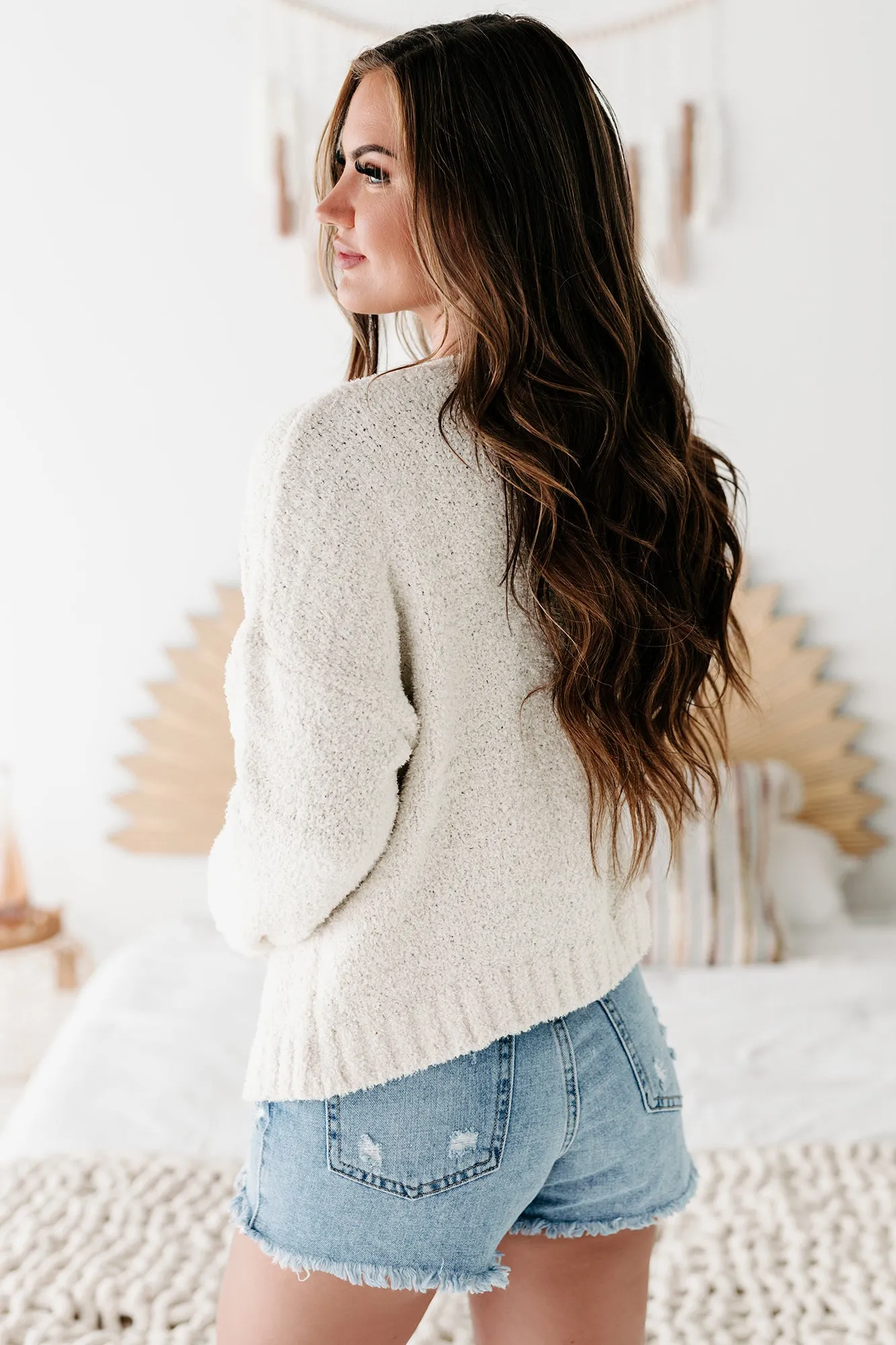 Staying Away Fuzzy Knit Cardigan (Whip Cream)