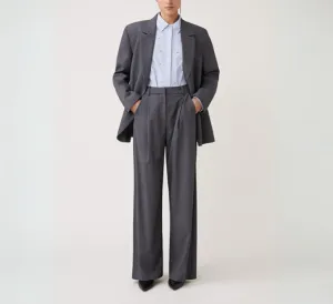 Suncoo - Jonas Full Leg Soft Pleated Trousers in Grey