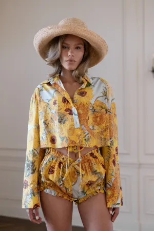 Sunflowers Cropped Blouse