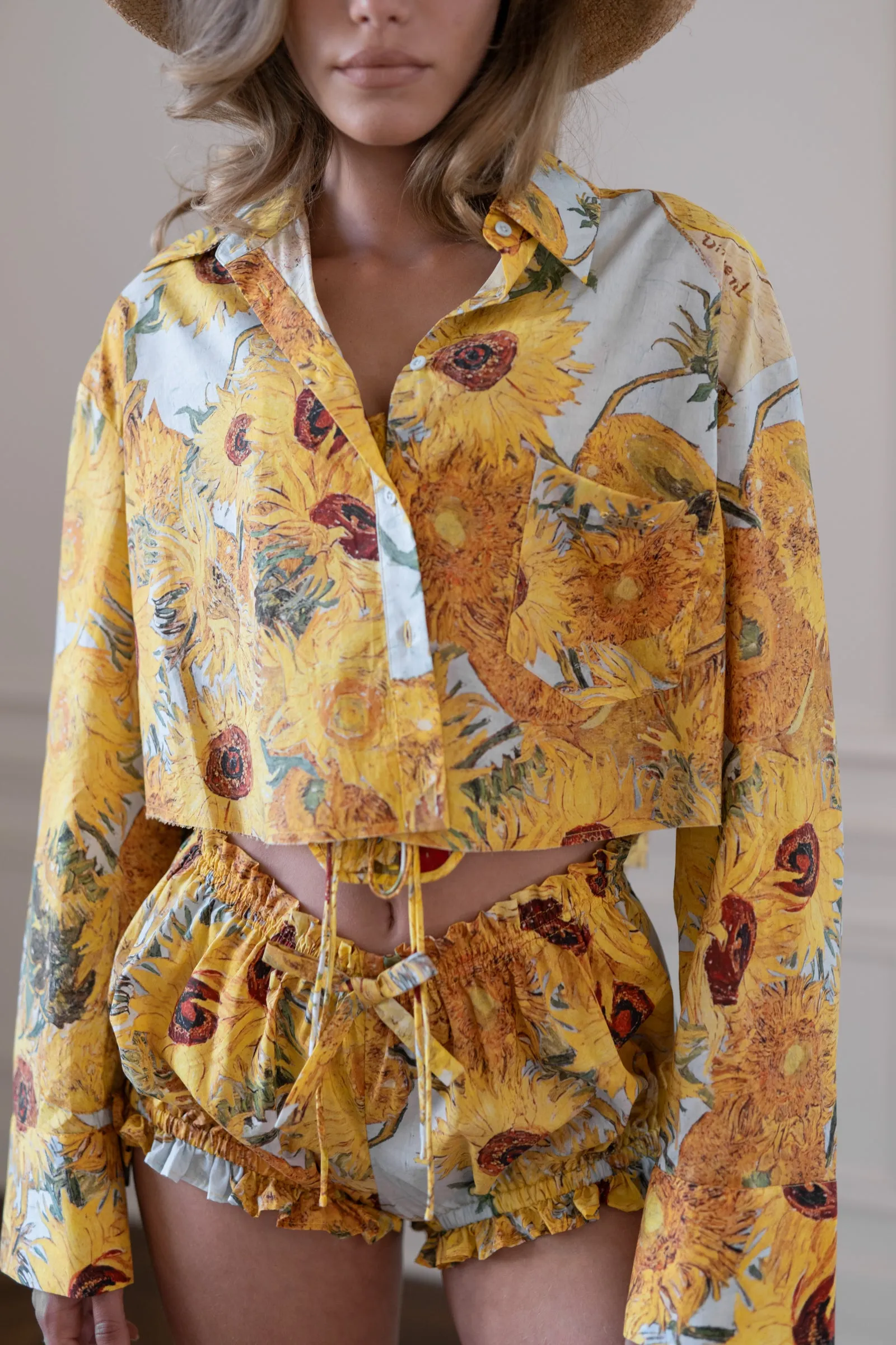 Sunflowers Cropped Blouse