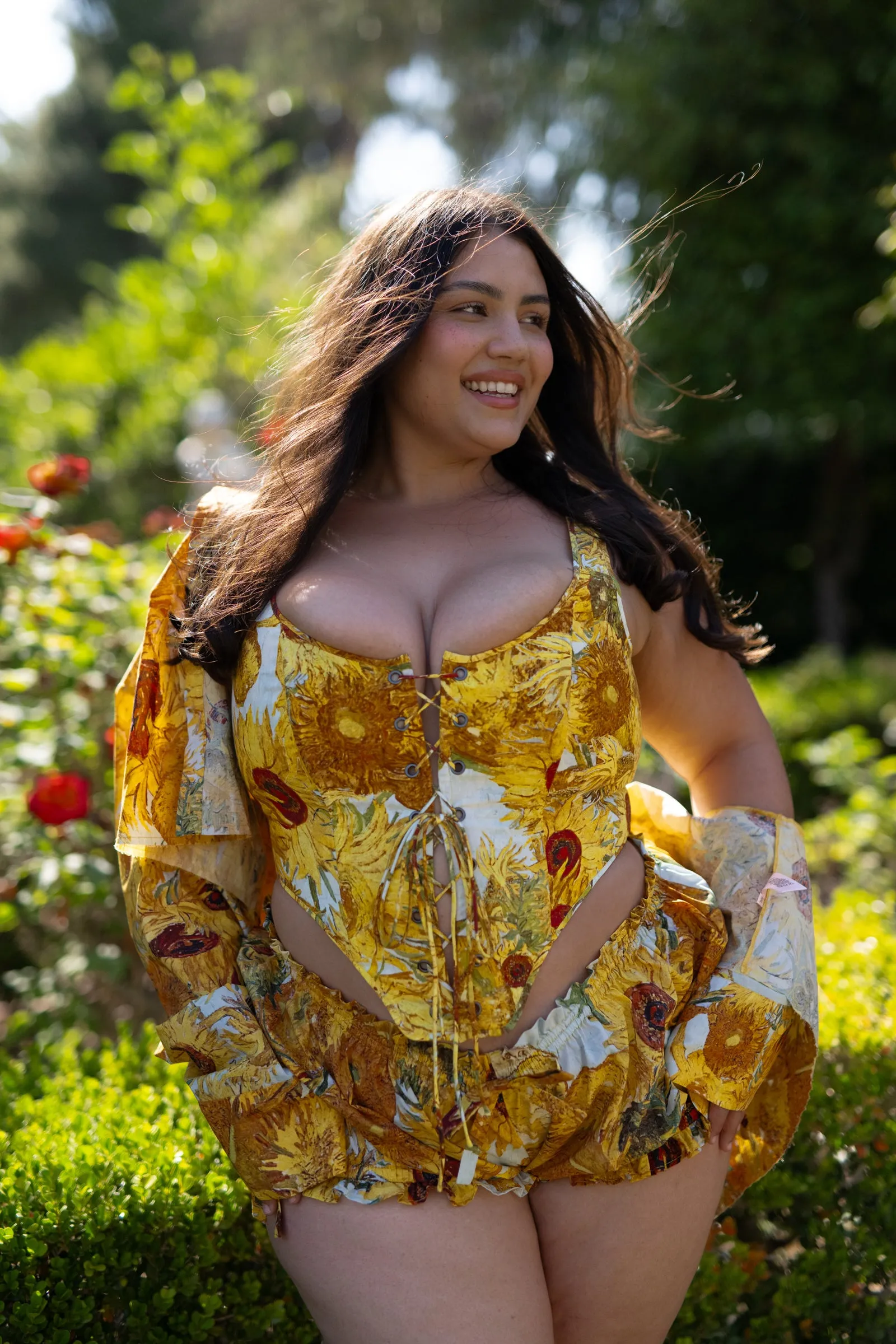 Sunflowers Cropped Blouse