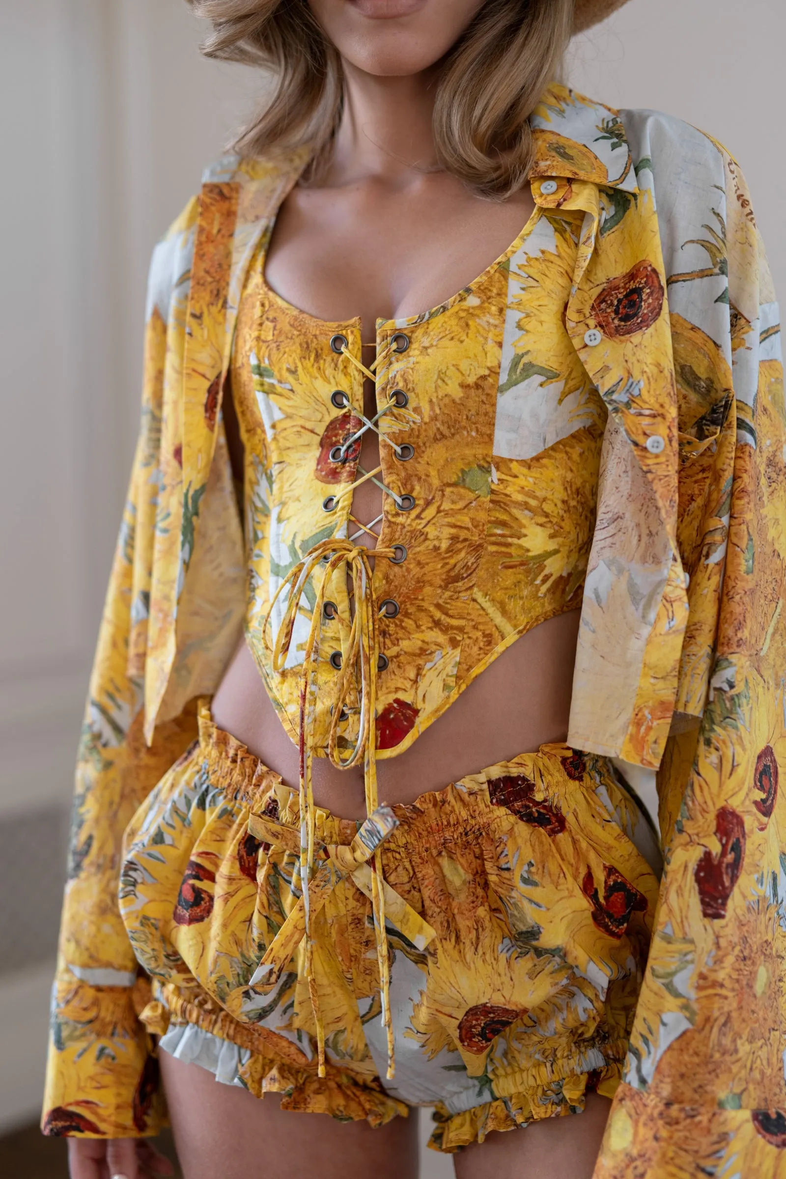 Sunflowers Cropped Blouse