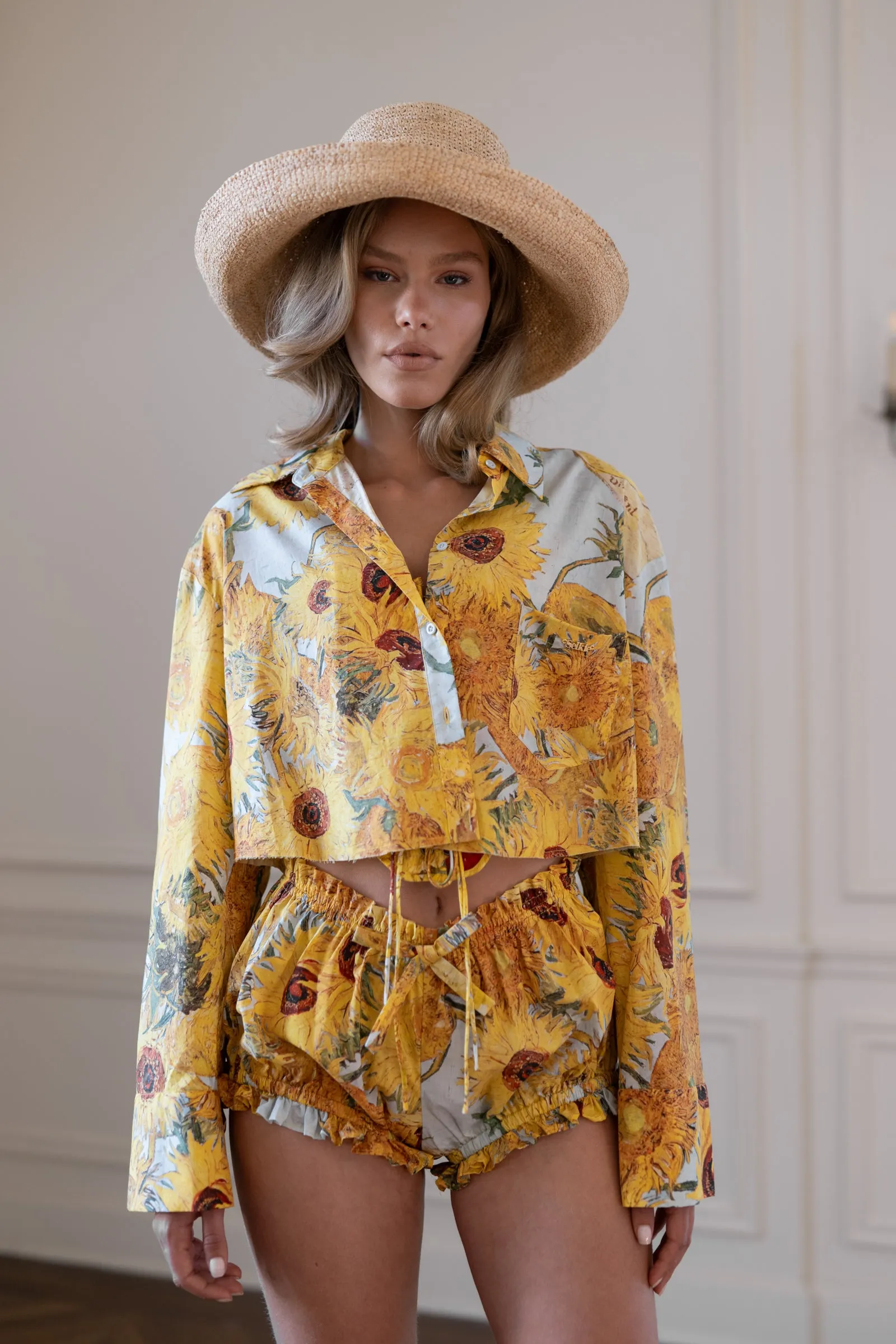 Sunflowers Cropped Blouse