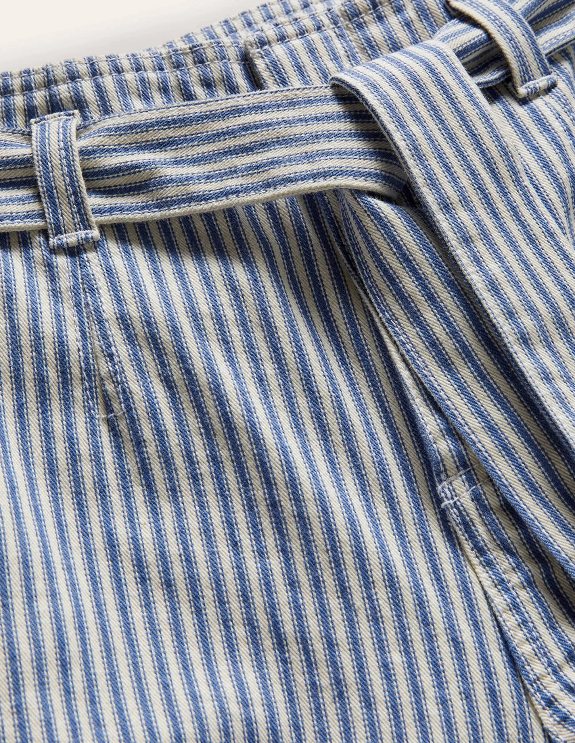 Tie Waist Jeans-Atlantic Ocean Ticking Stripe