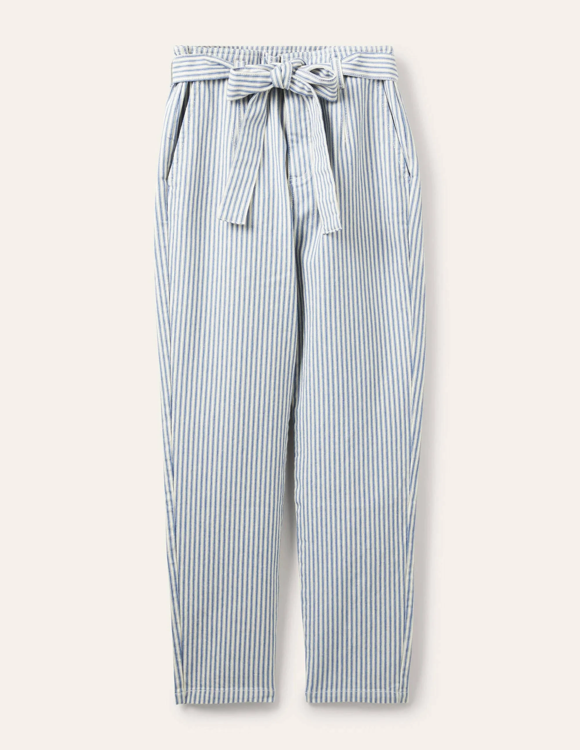 Tie Waist Jeans-Atlantic Ocean Ticking Stripe