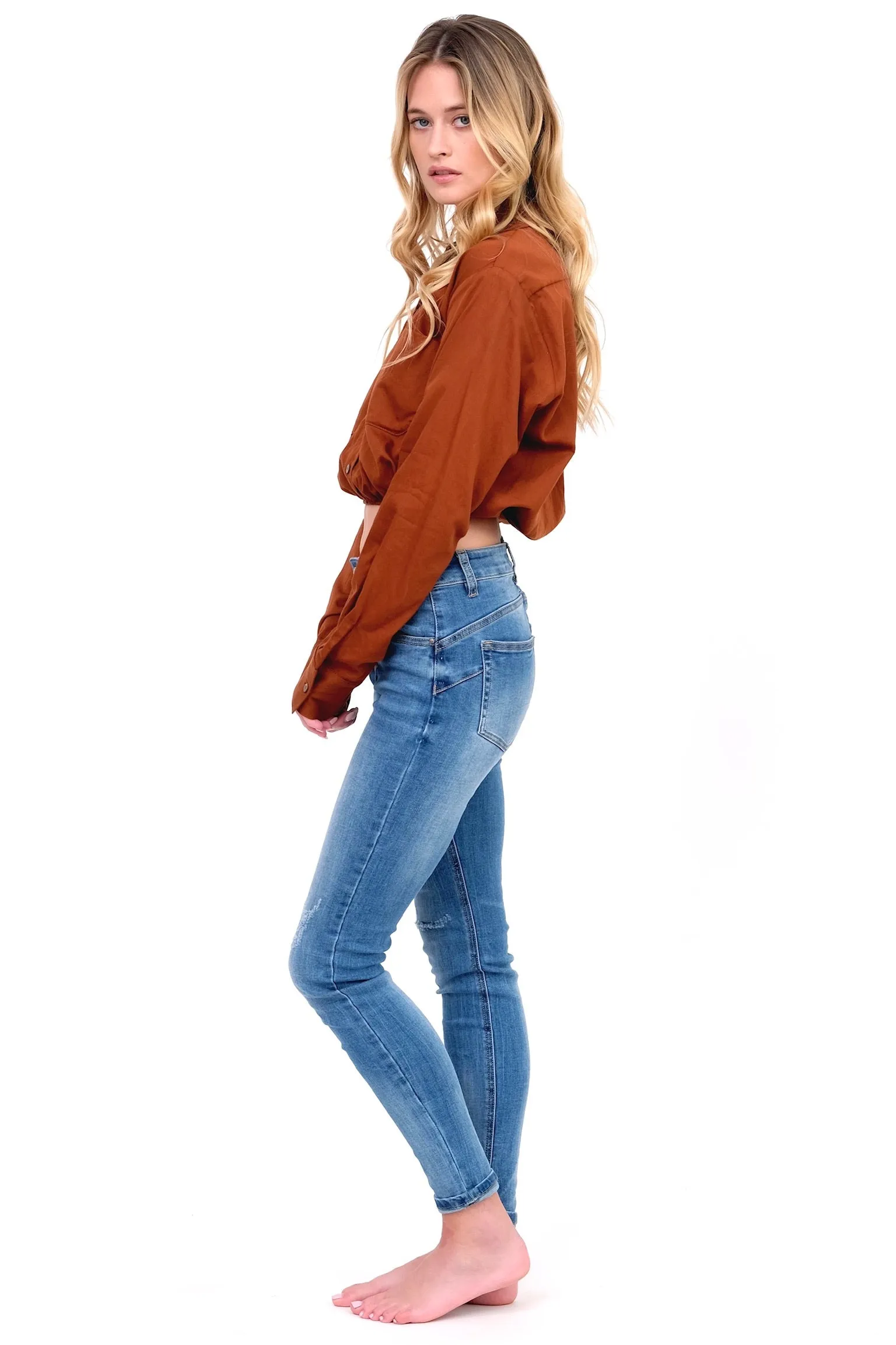 Toast Cropped Button Up