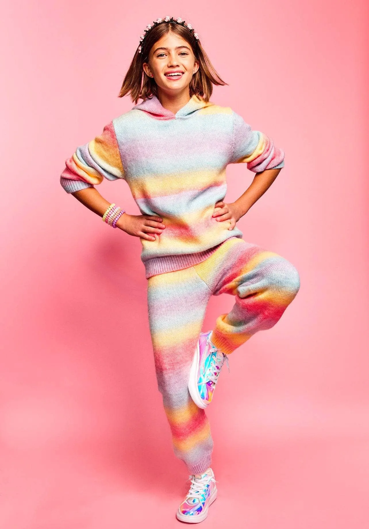 Womens Sunset Knit Hoodie and Pants Set
